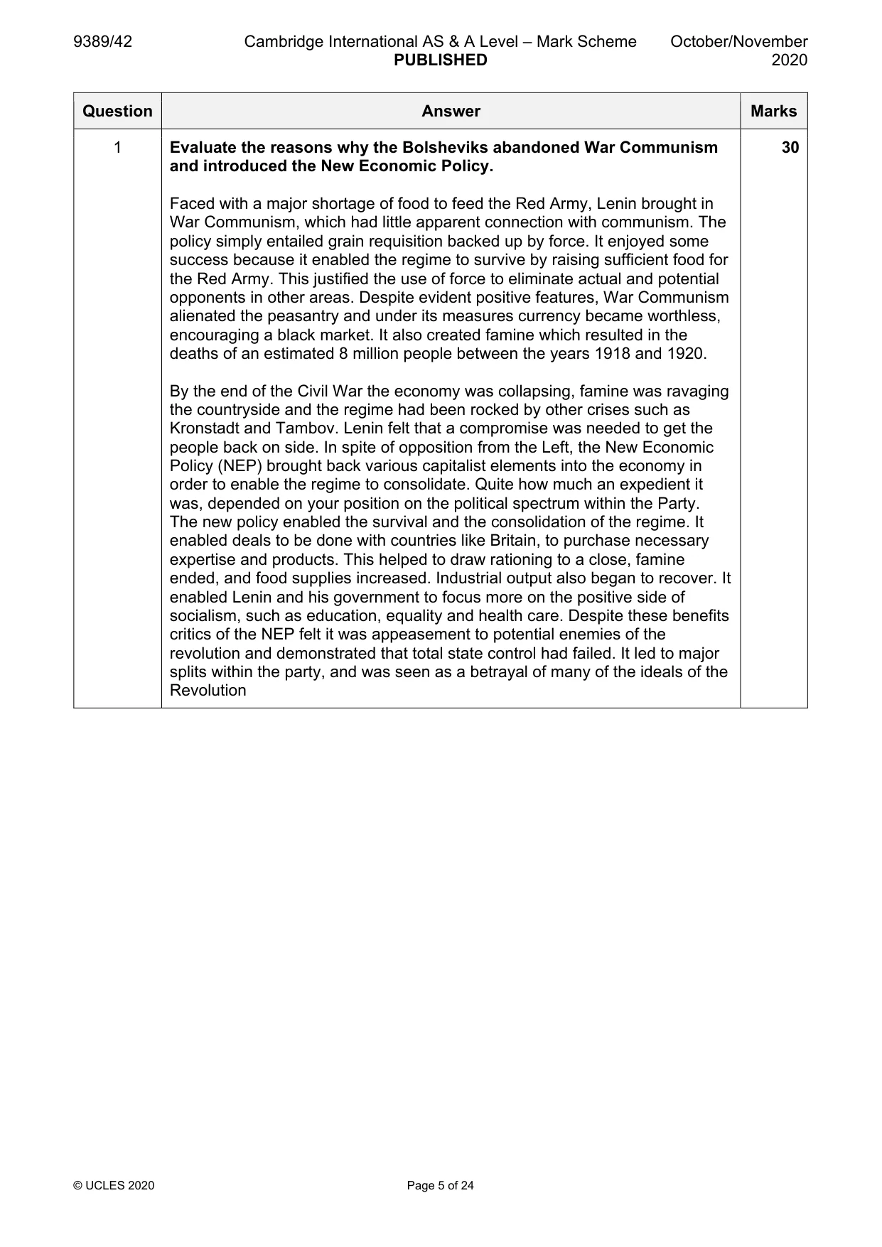 Mark scheme, page 5 of 24