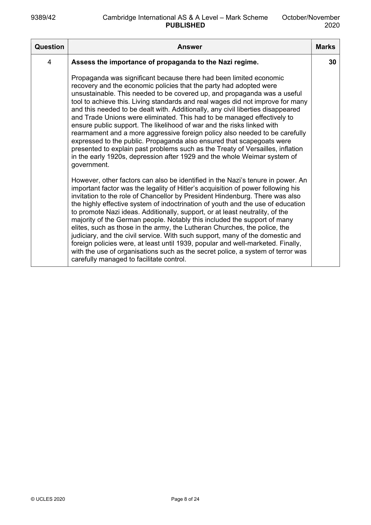 Mark scheme, page 8 of 24