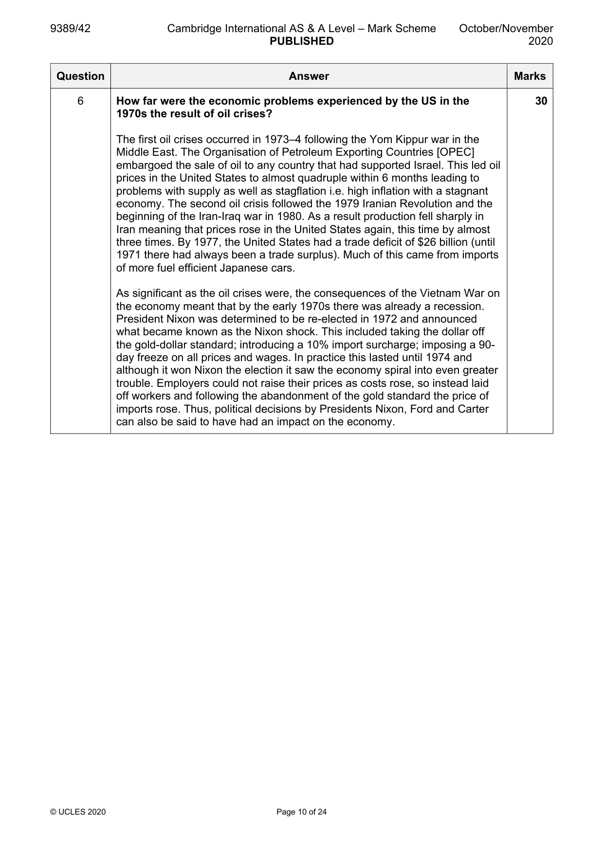 Mark scheme, page 10 of 24