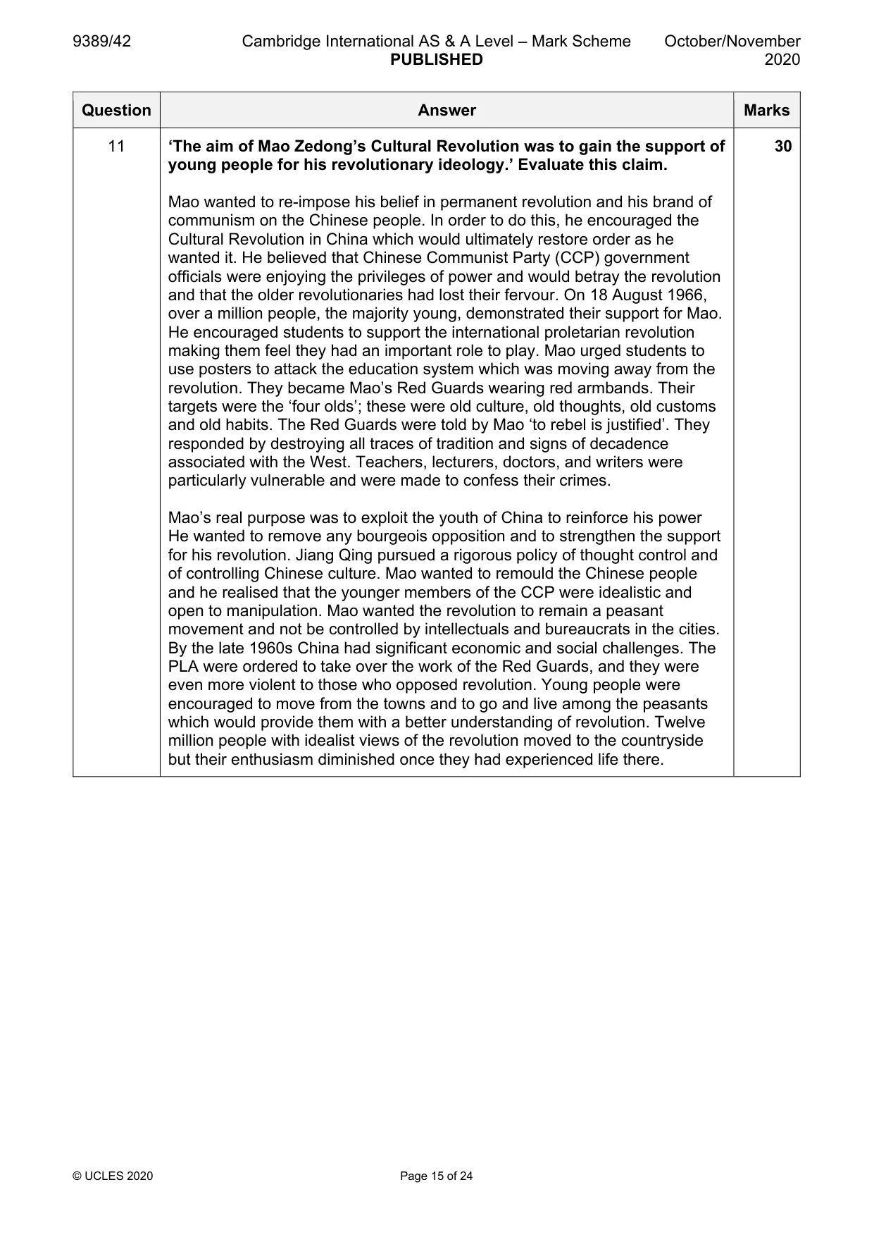Mark scheme, page 15 of 24