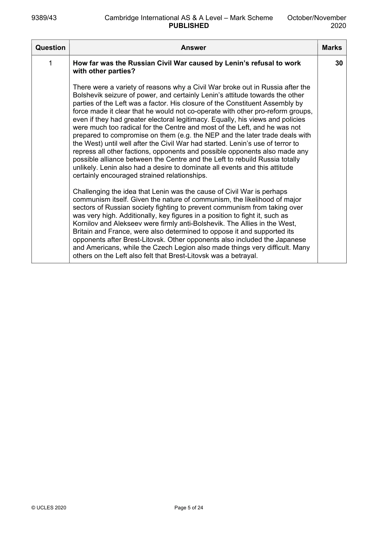 Mark scheme, page 5 of 24
