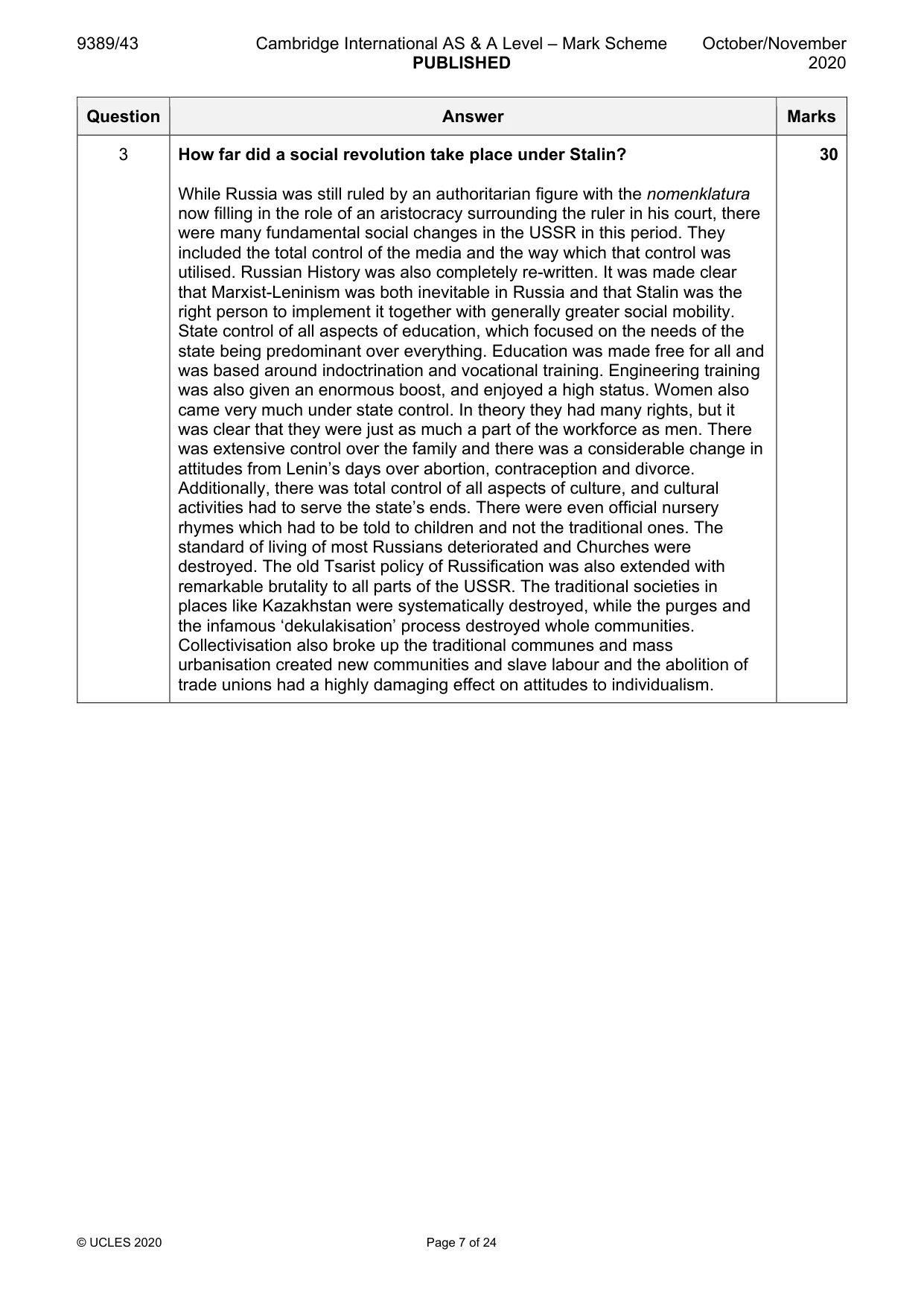 Mark scheme, page 7 of 24