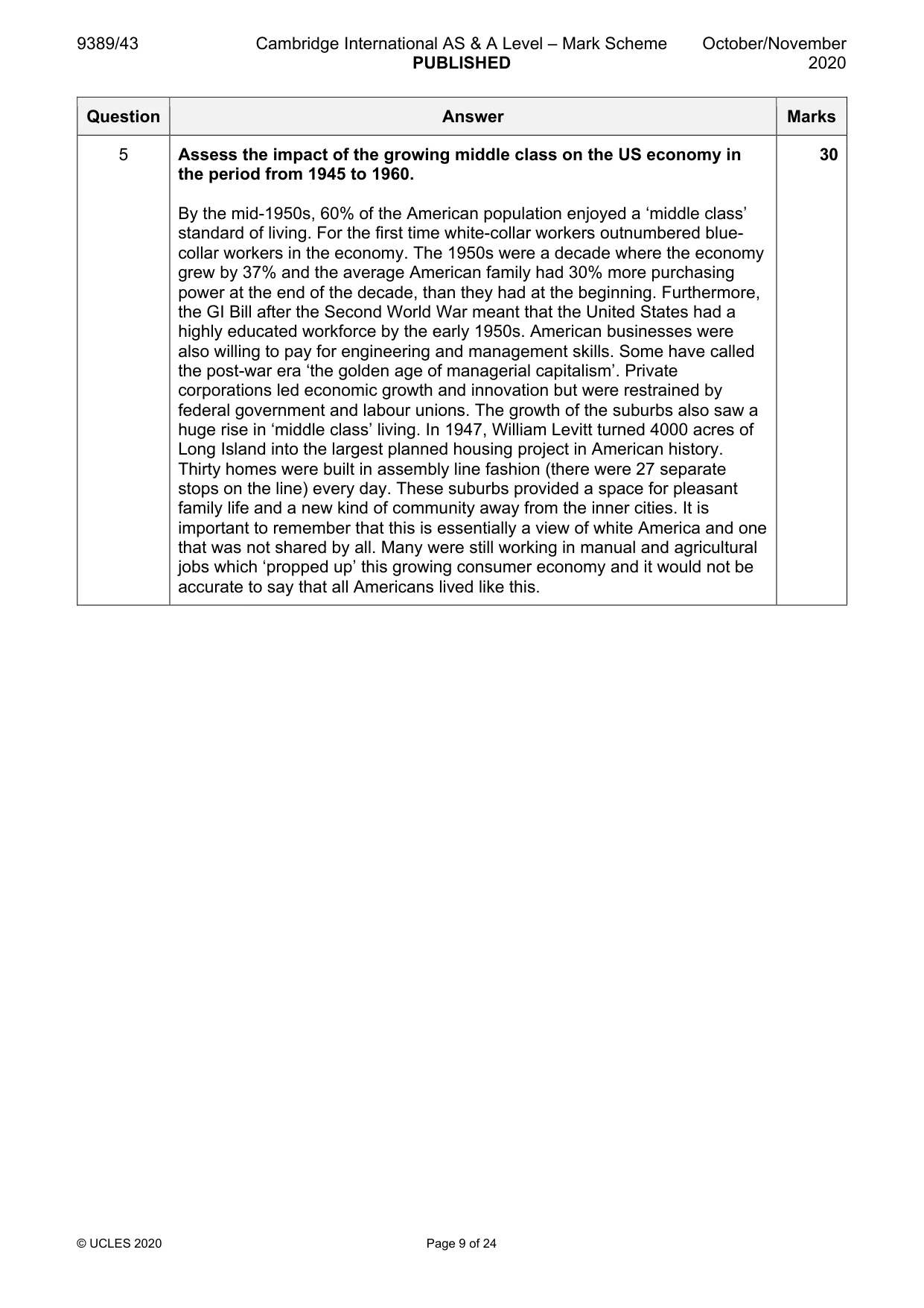 Mark scheme, page 9 of 24