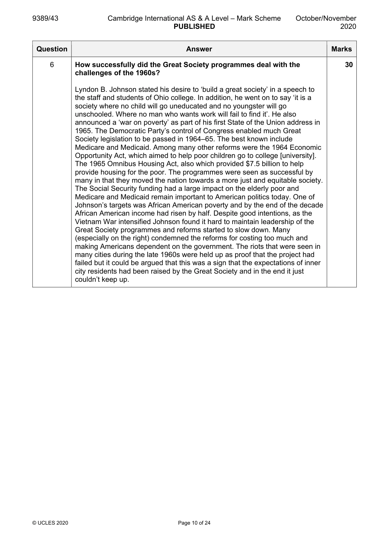 Mark scheme, page 10 of 24