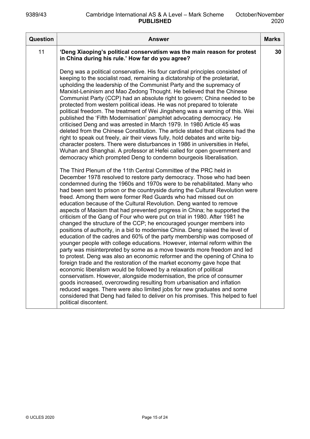 Mark scheme, page 15 of 24