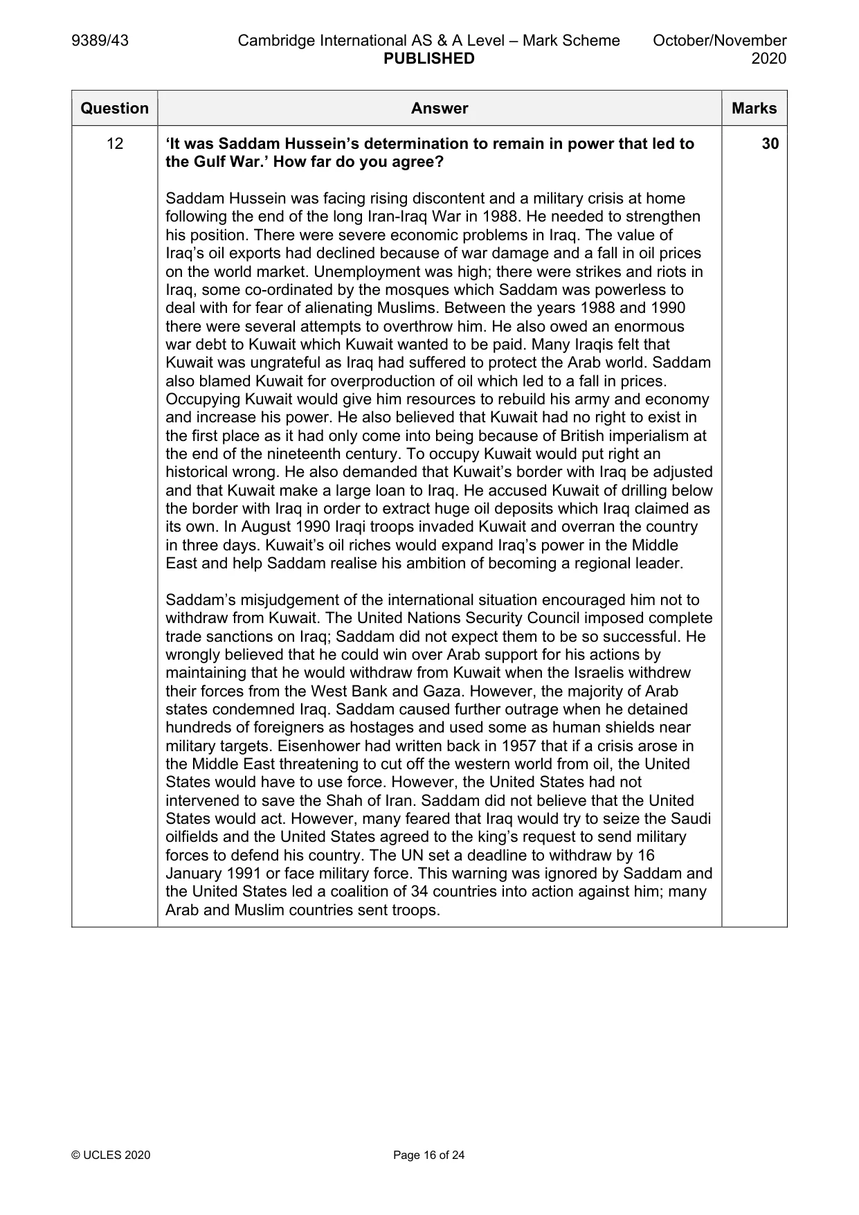 Mark scheme, page 16 of 24