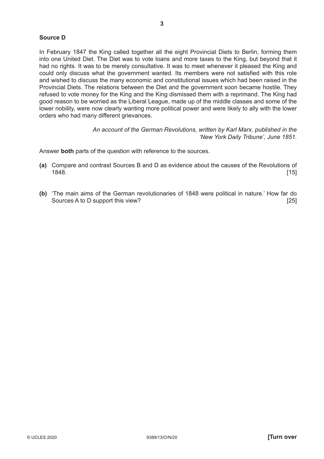 Cambridge A Level History 9389 2020 Oct/Nov Paper 1 · Variant 3 question paper, page 3 of 8