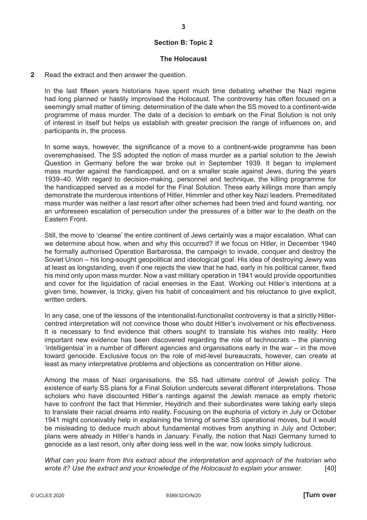 Cambridge A Level History 9389 2020 Oct/Nov Paper 3 · Variant 2 question paper, page 3 of 4