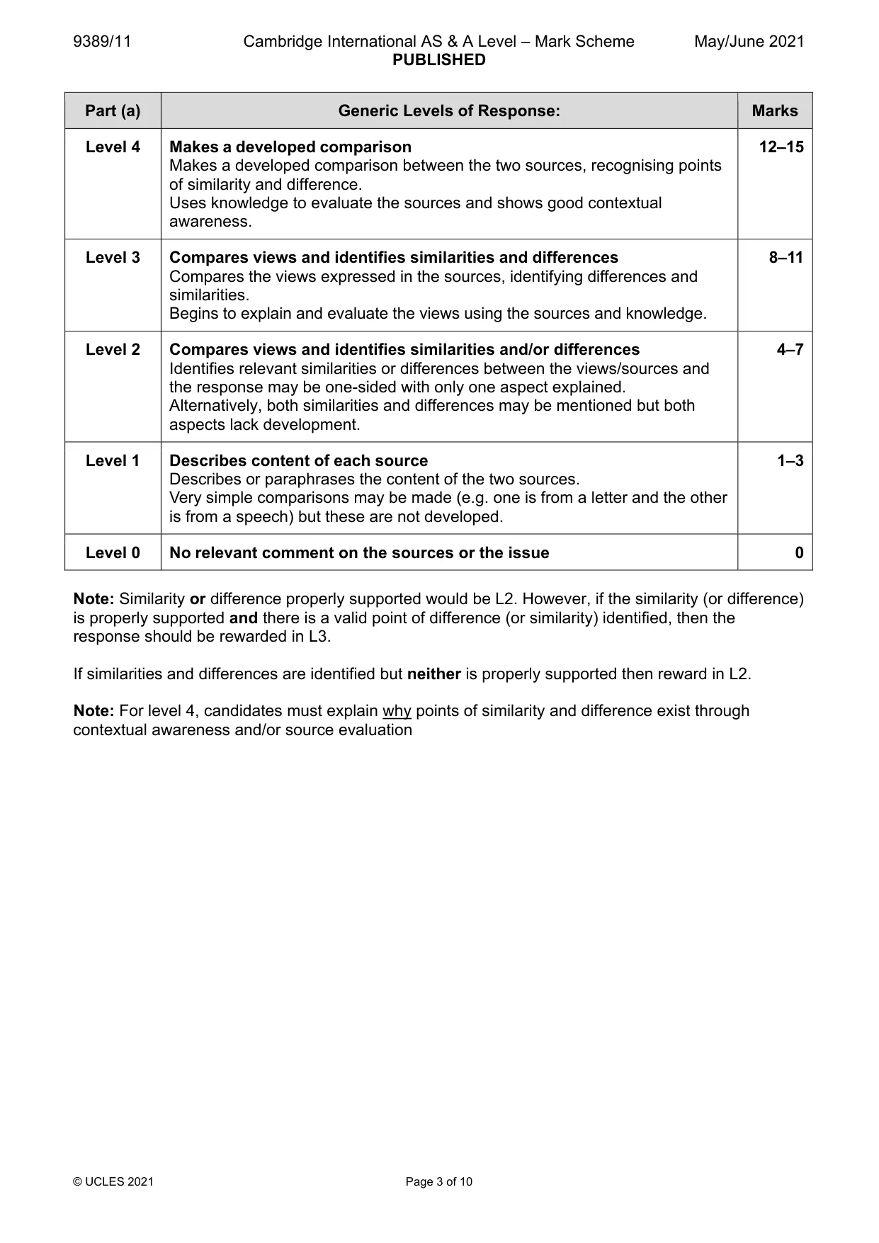 Mark scheme, page 3 of 10