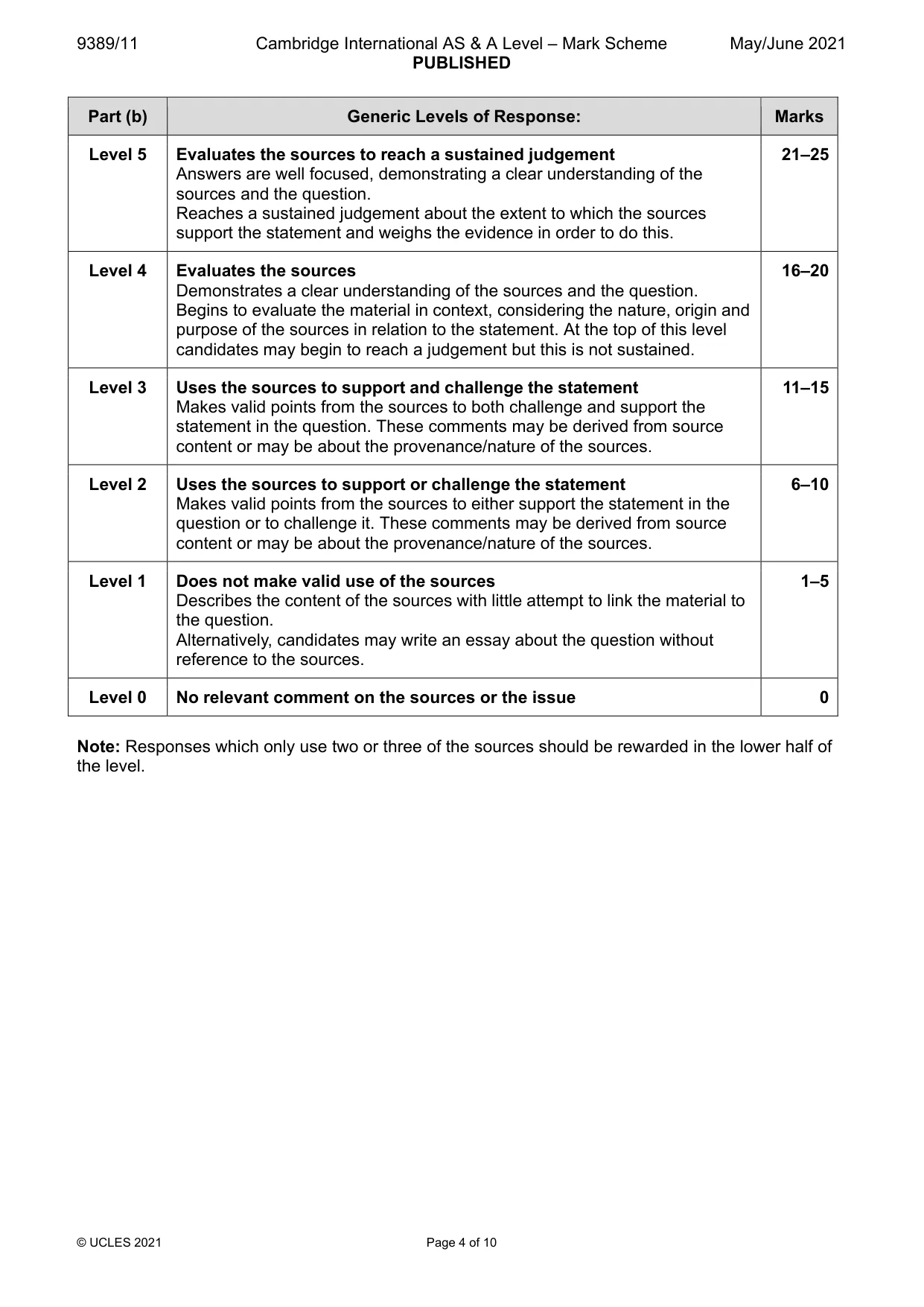 Mark scheme, page 4 of 10