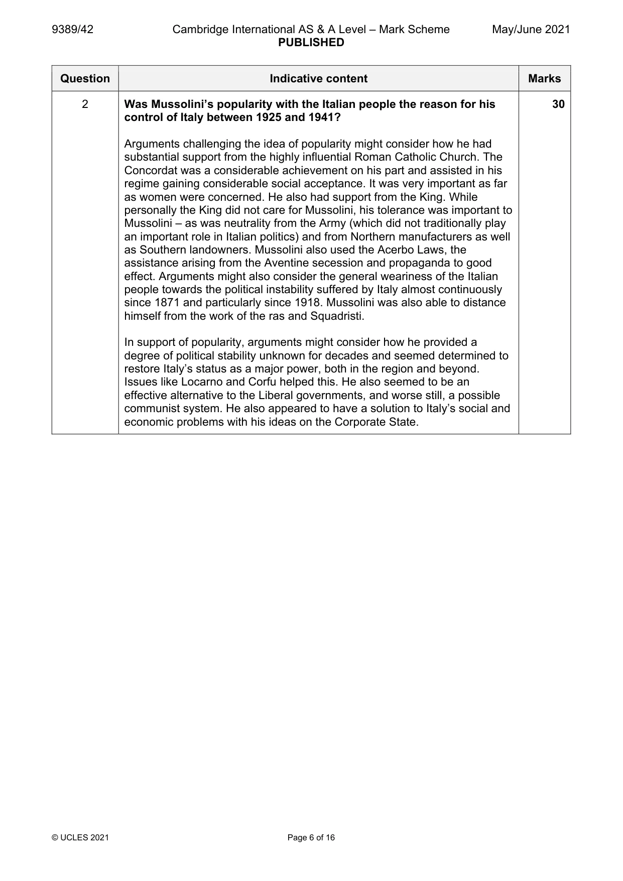 Mark scheme, page 6 of 16