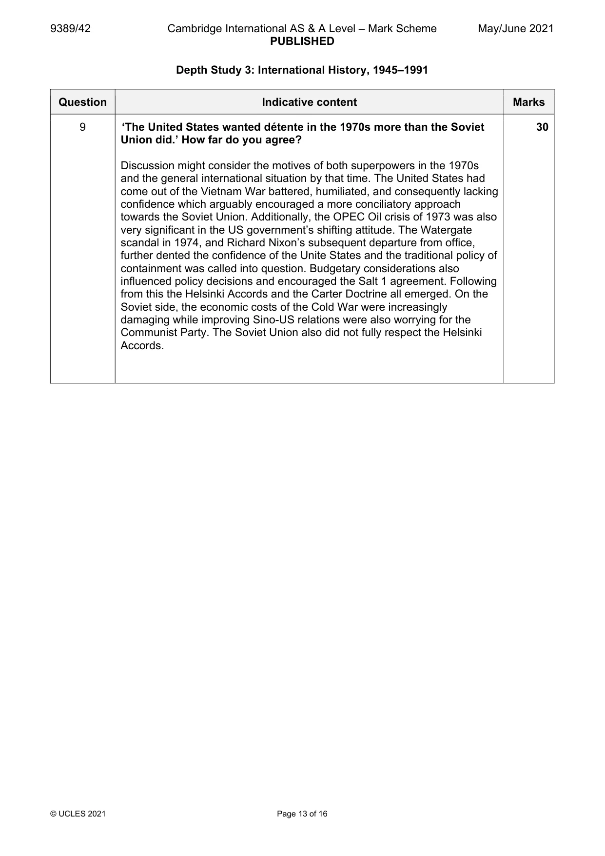Mark scheme, page 13 of 16