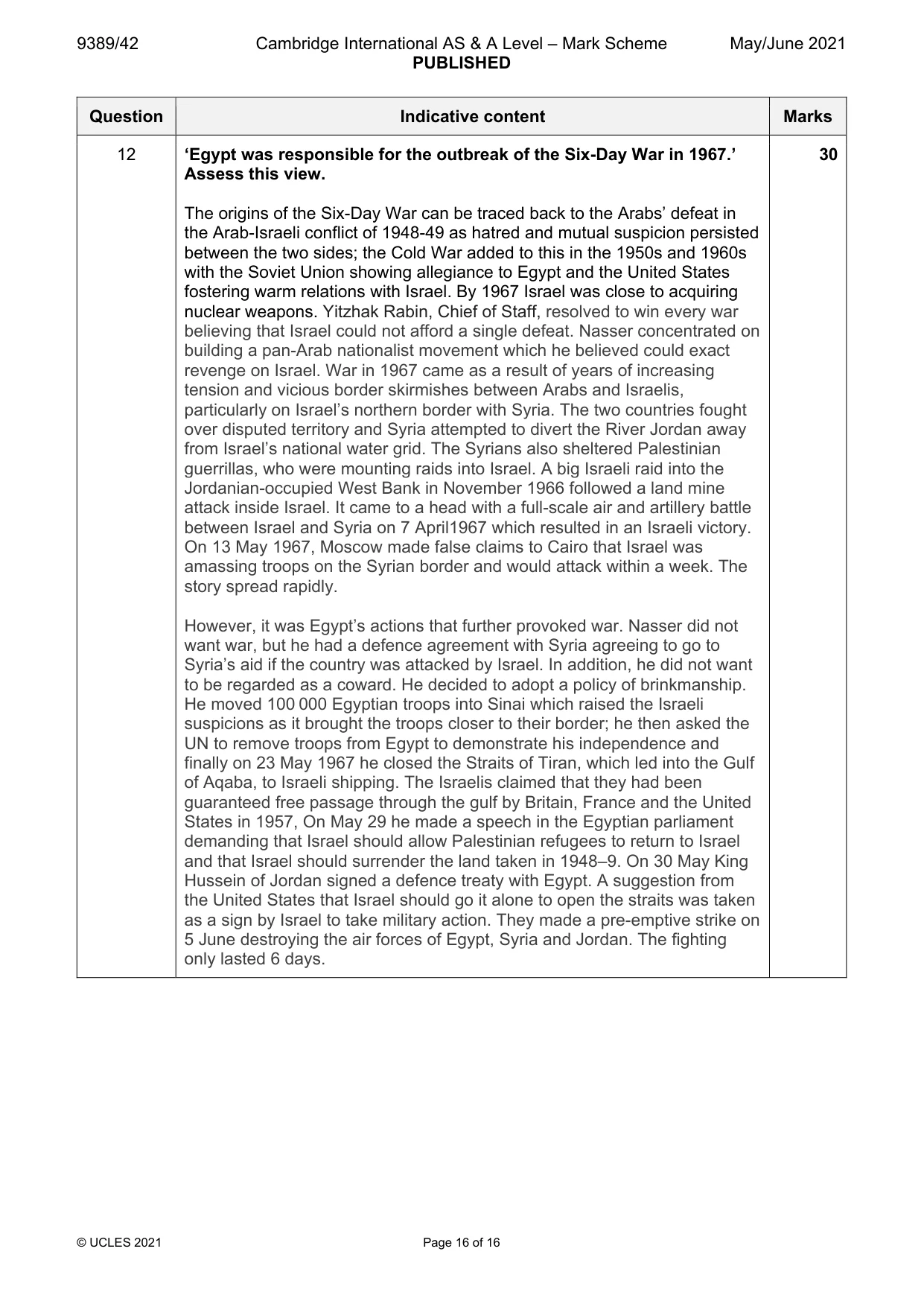Mark scheme, page 16 of 16