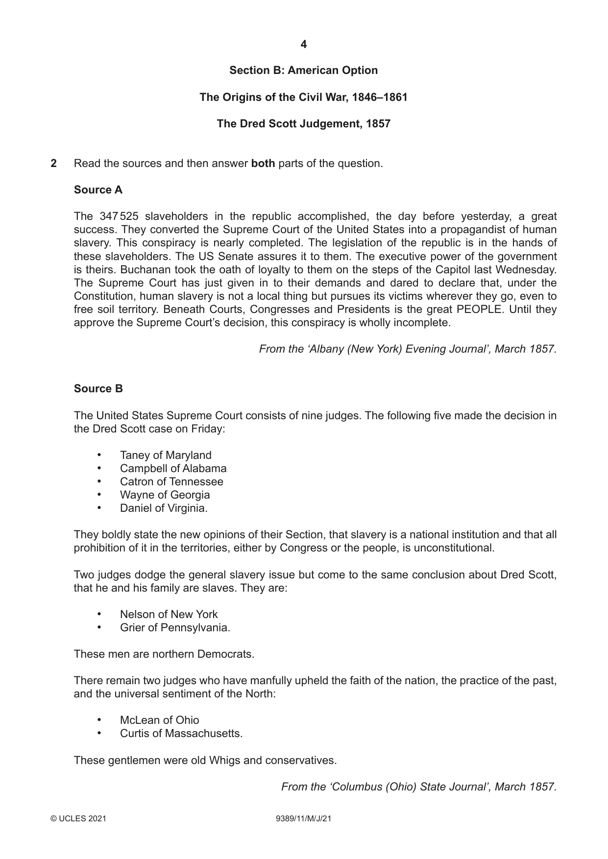 Cambridge A Level History 9389 2021 May/June Paper 1 · Variant 1 question paper, page 4 of 8
