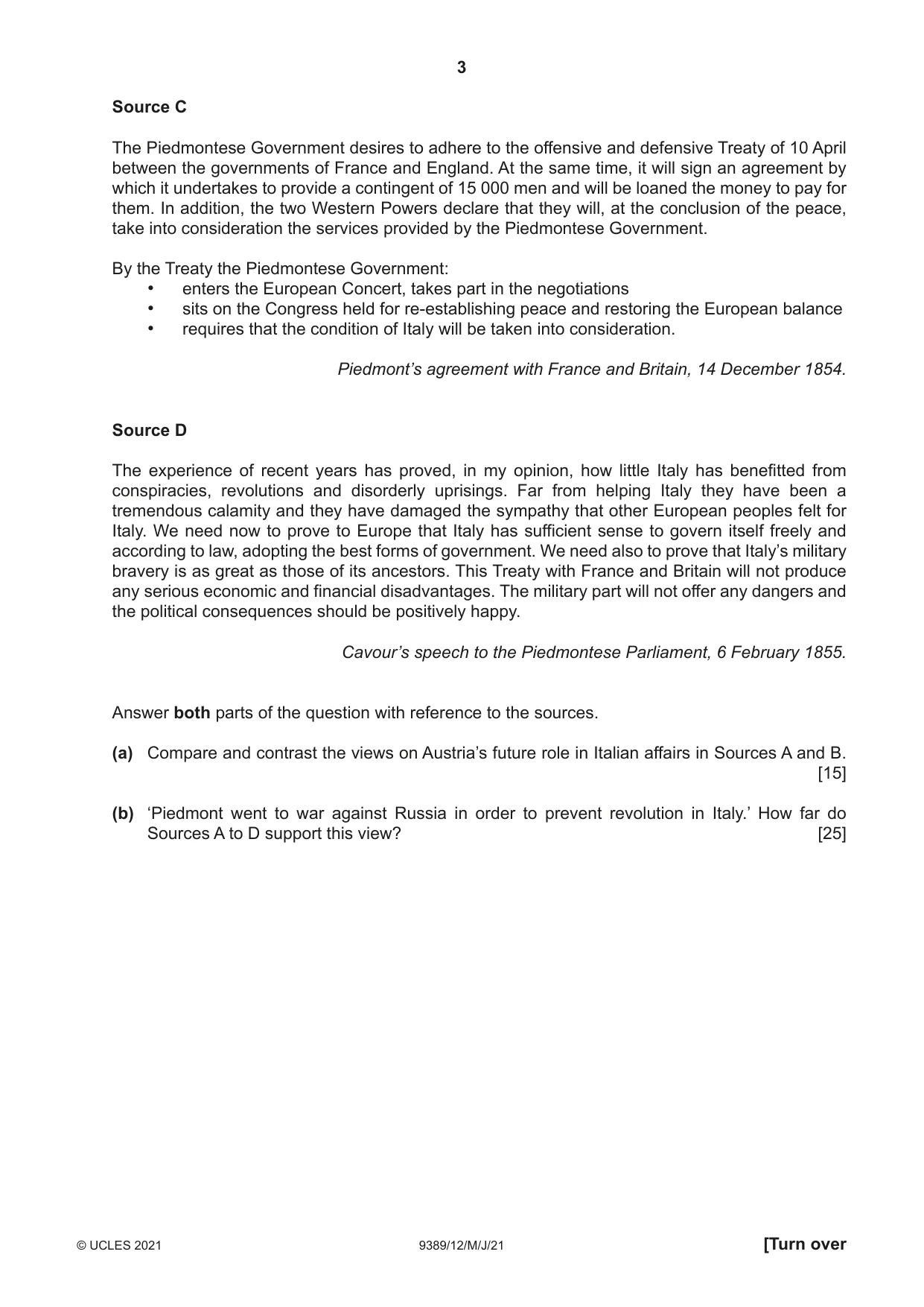 Cambridge A Level History 9389 2021 May/June Paper 1 · Variant 2 question paper, page 3 of 8