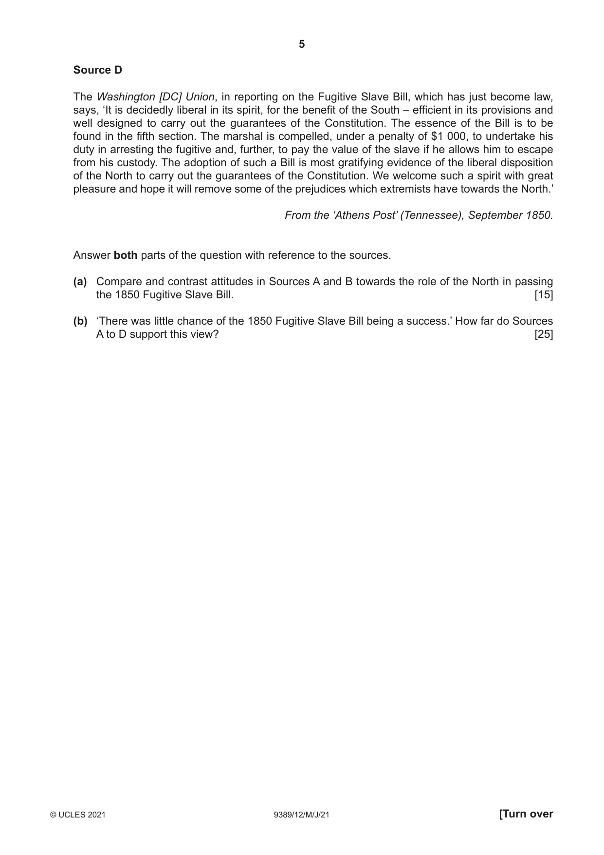 Cambridge A Level History 9389 2021 May/June Paper 1 · Variant 2 question paper, page 5 of 8
