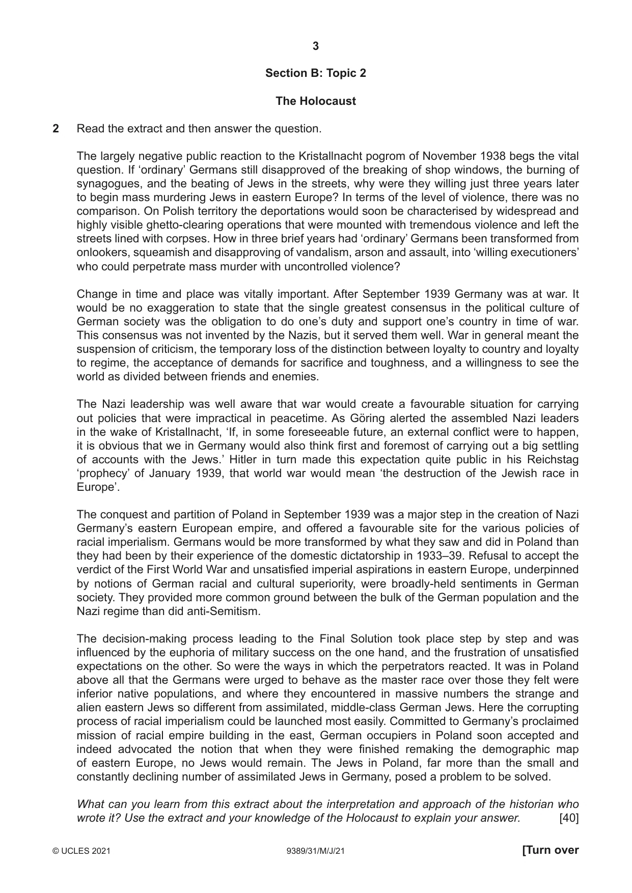 Cambridge A Level History 9389 2021 May/June Paper 3 · Variant 1 question paper, page 3 of 8