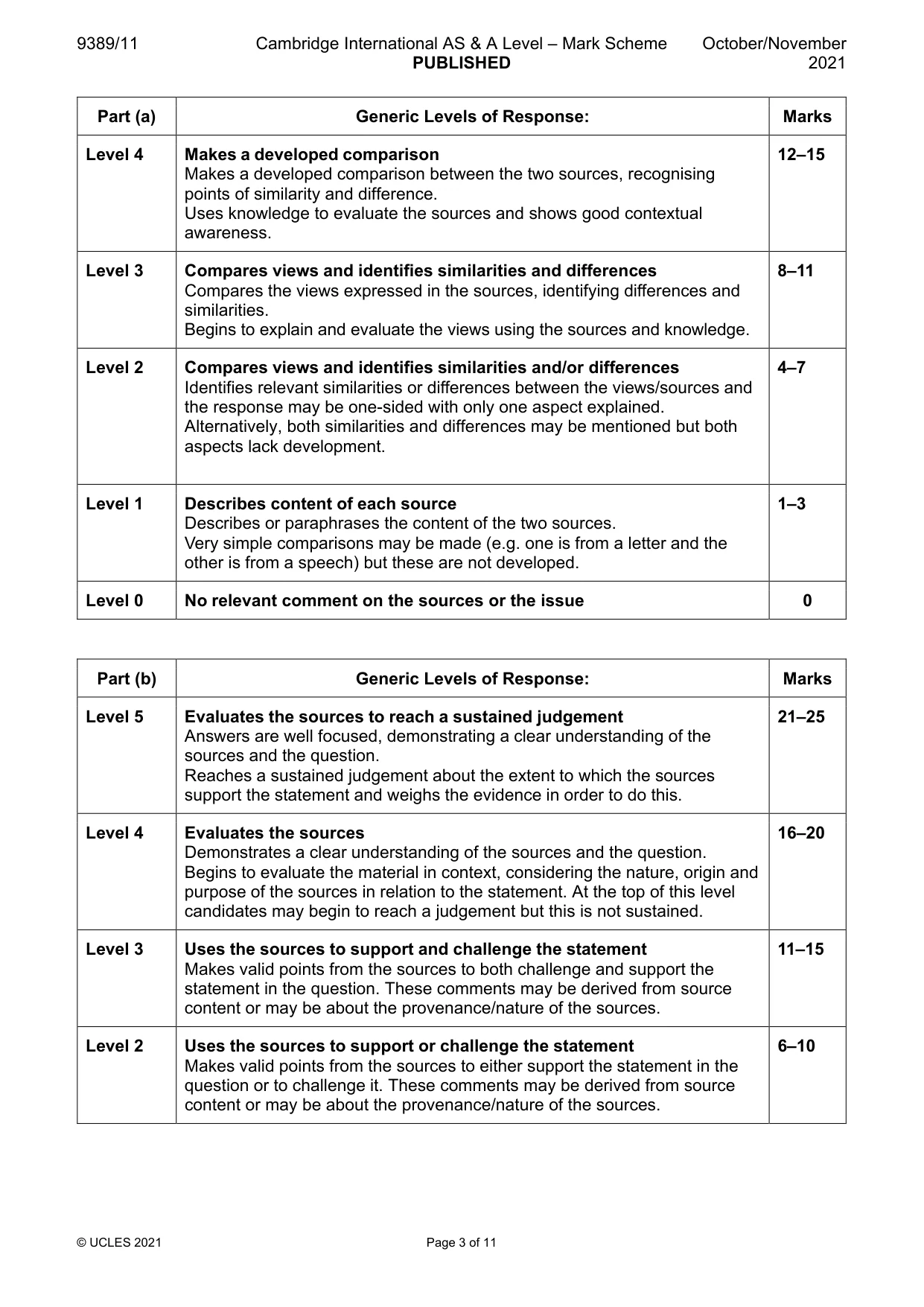 Mark scheme, page 3 of 11
