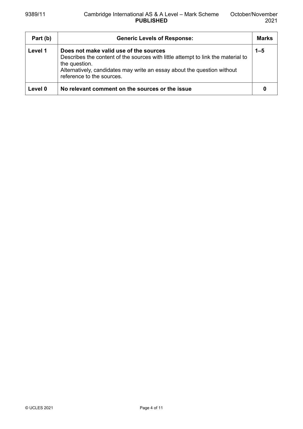 Mark scheme, page 4 of 11