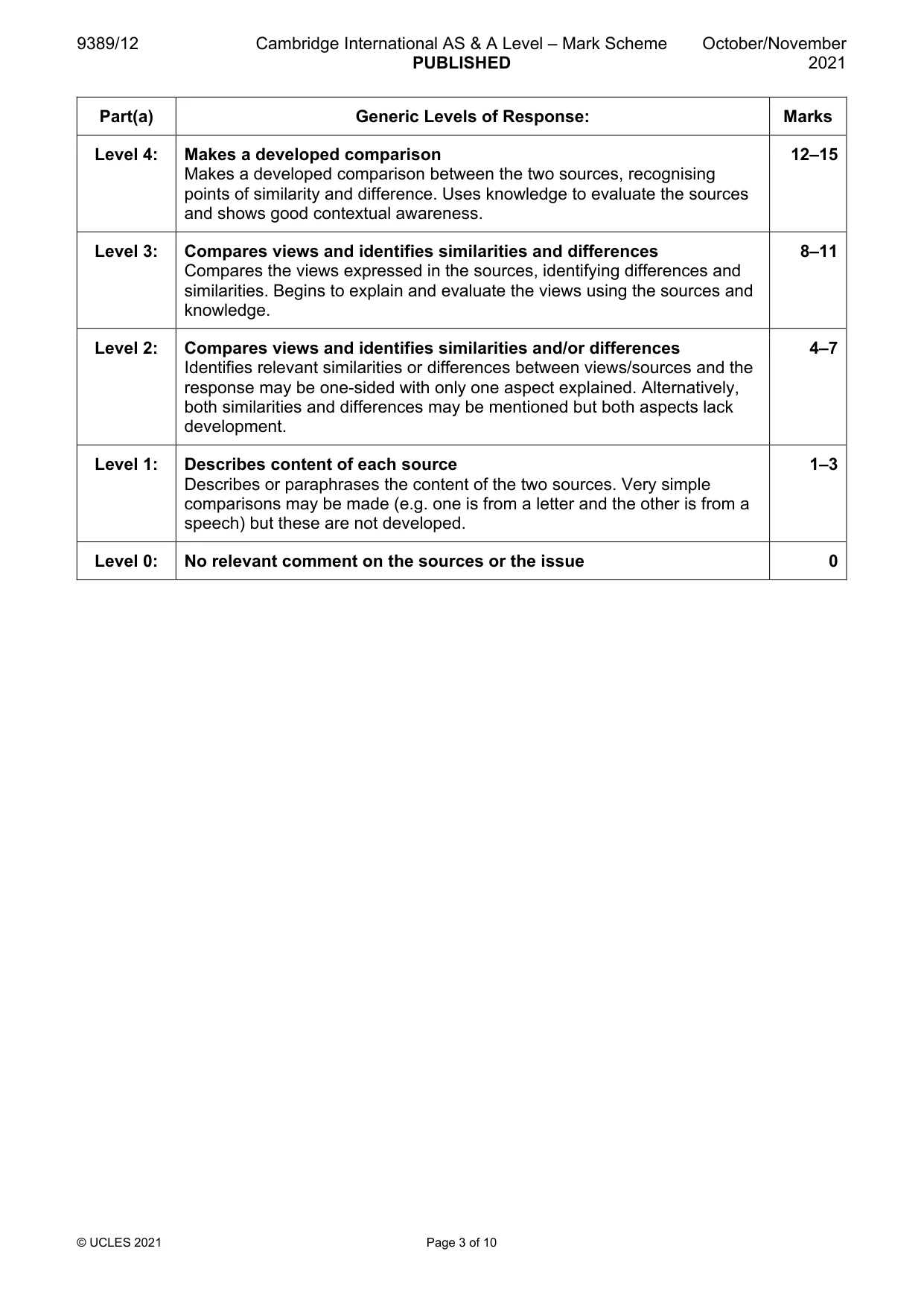 Mark scheme, page 3 of 10