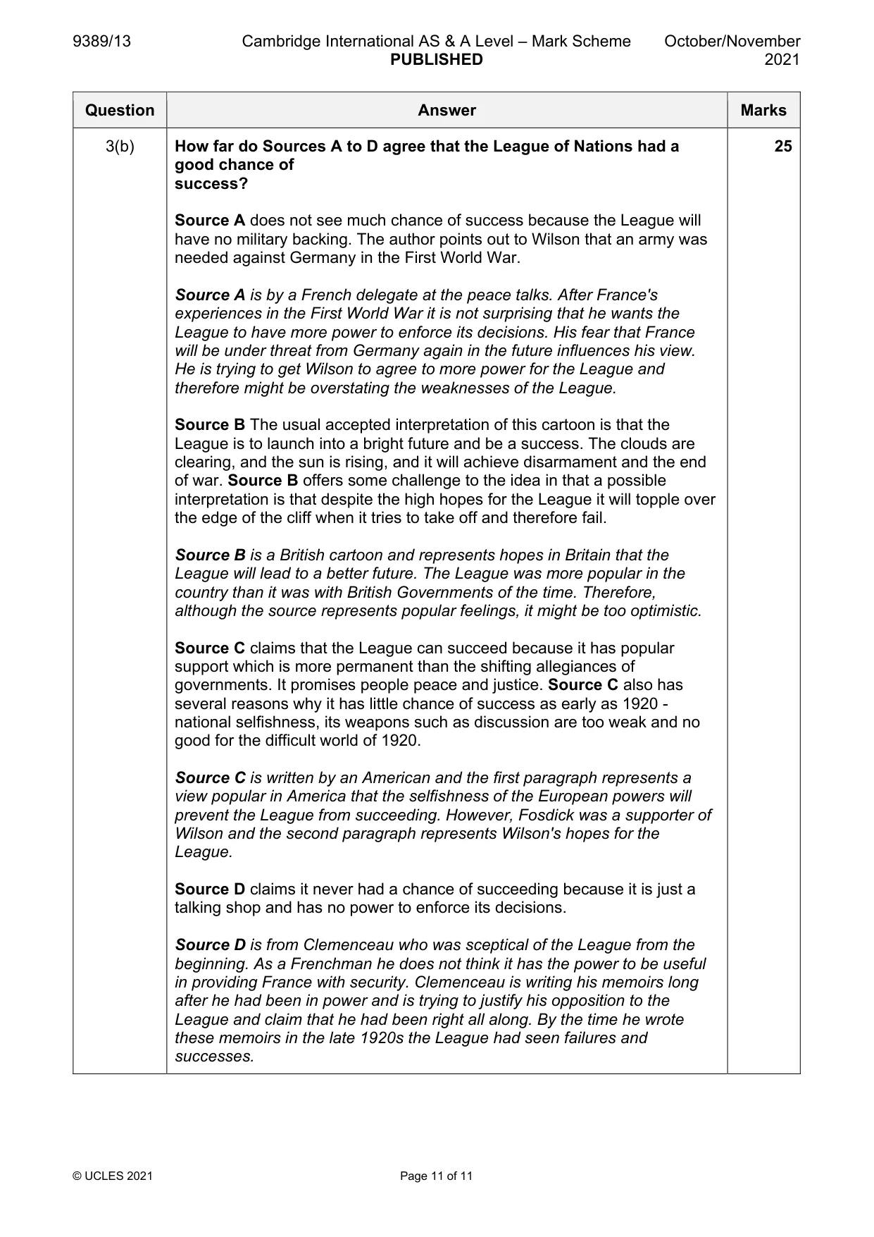 Mark scheme, page 11 of 11