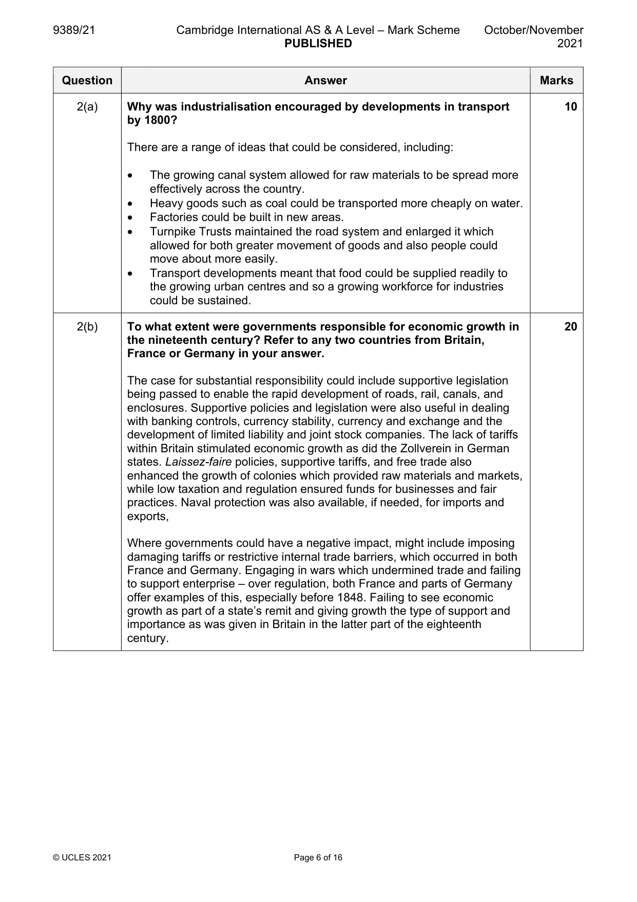 Mark scheme, page 6 of 16