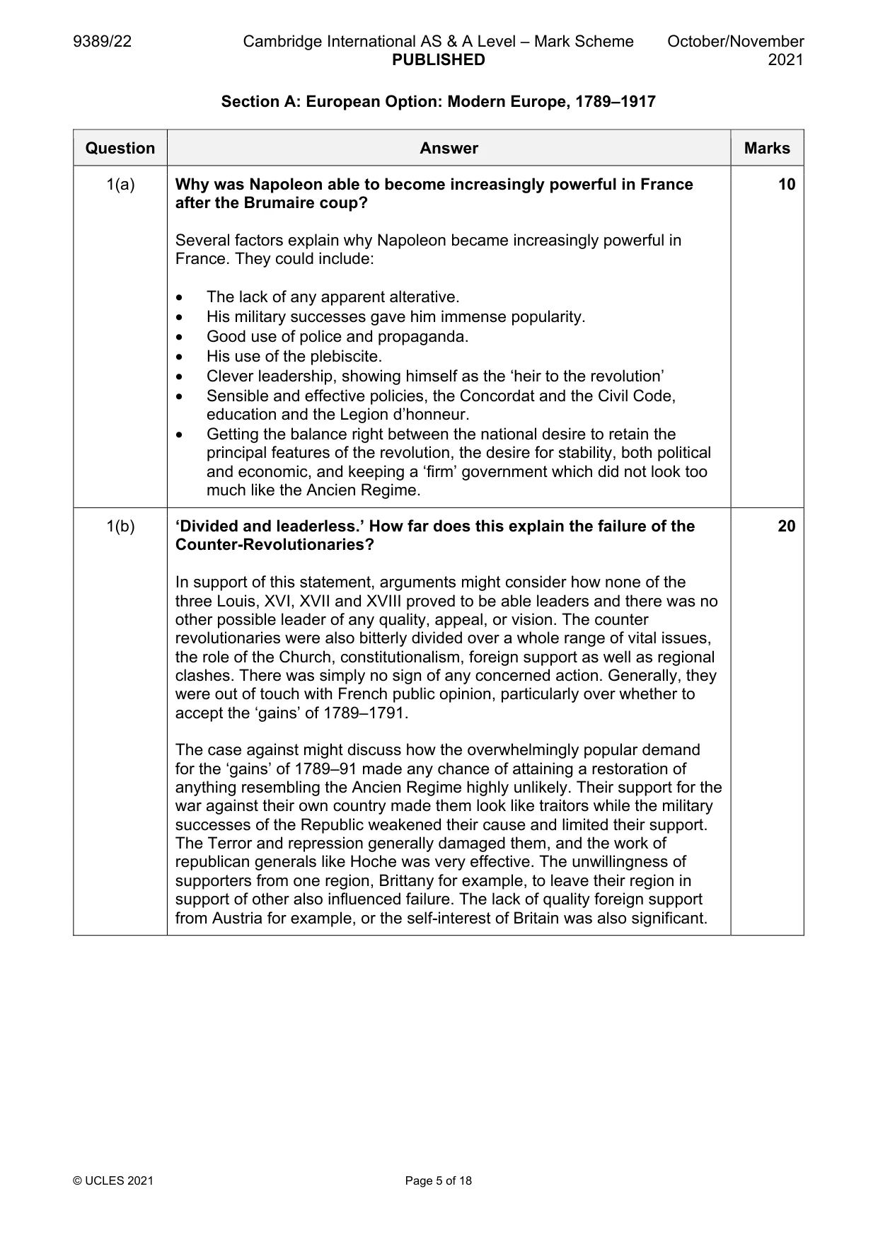 Mark scheme, page 5 of 18