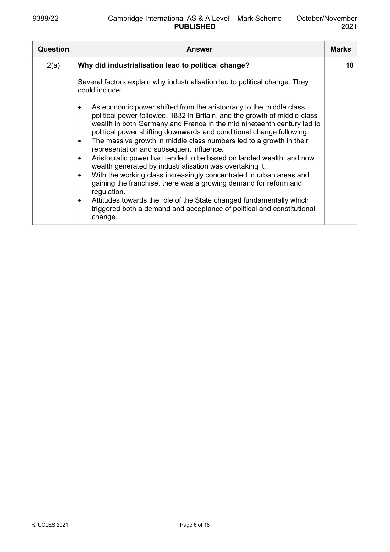 Mark scheme, page 6 of 18