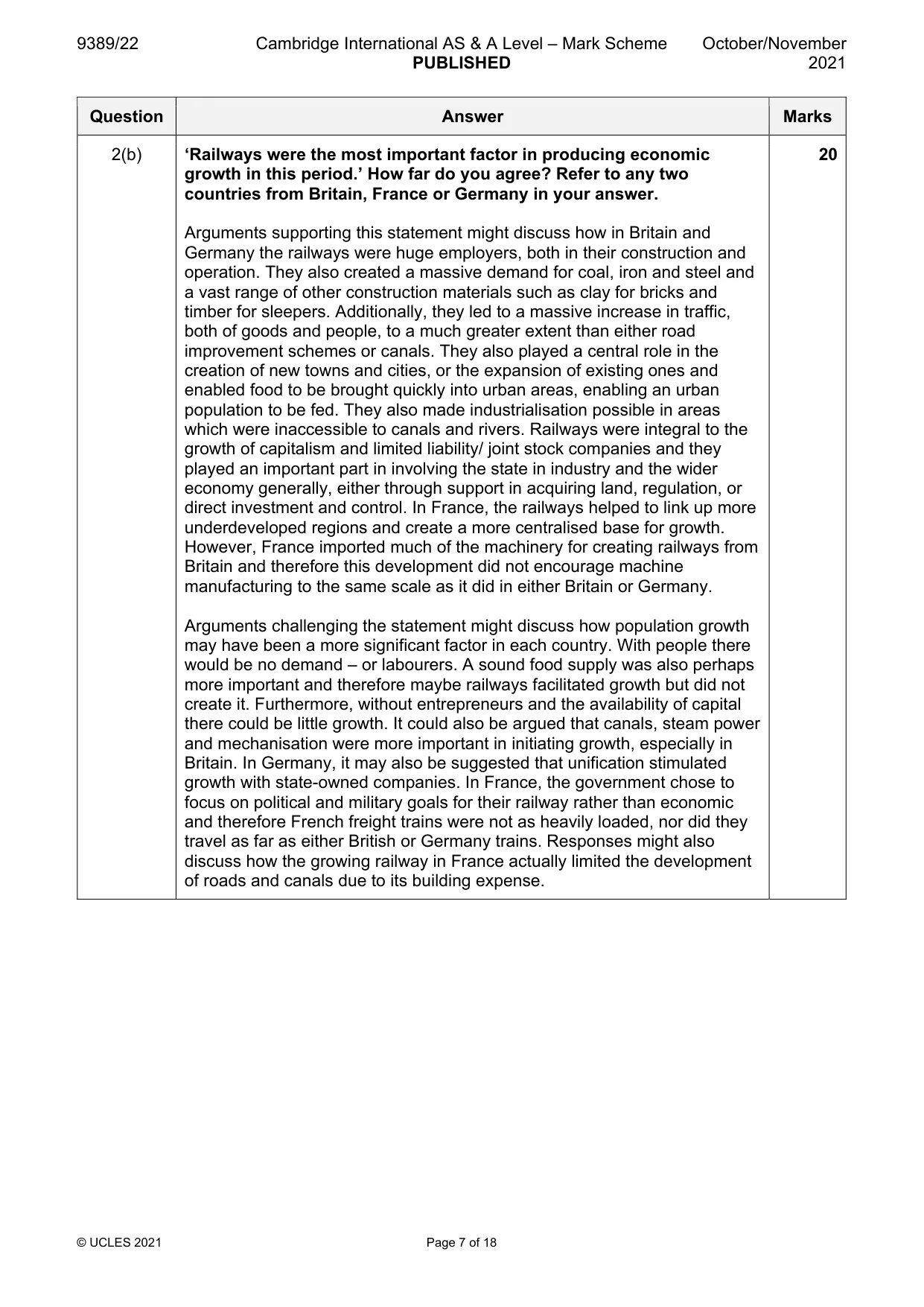 Mark scheme, page 7 of 18