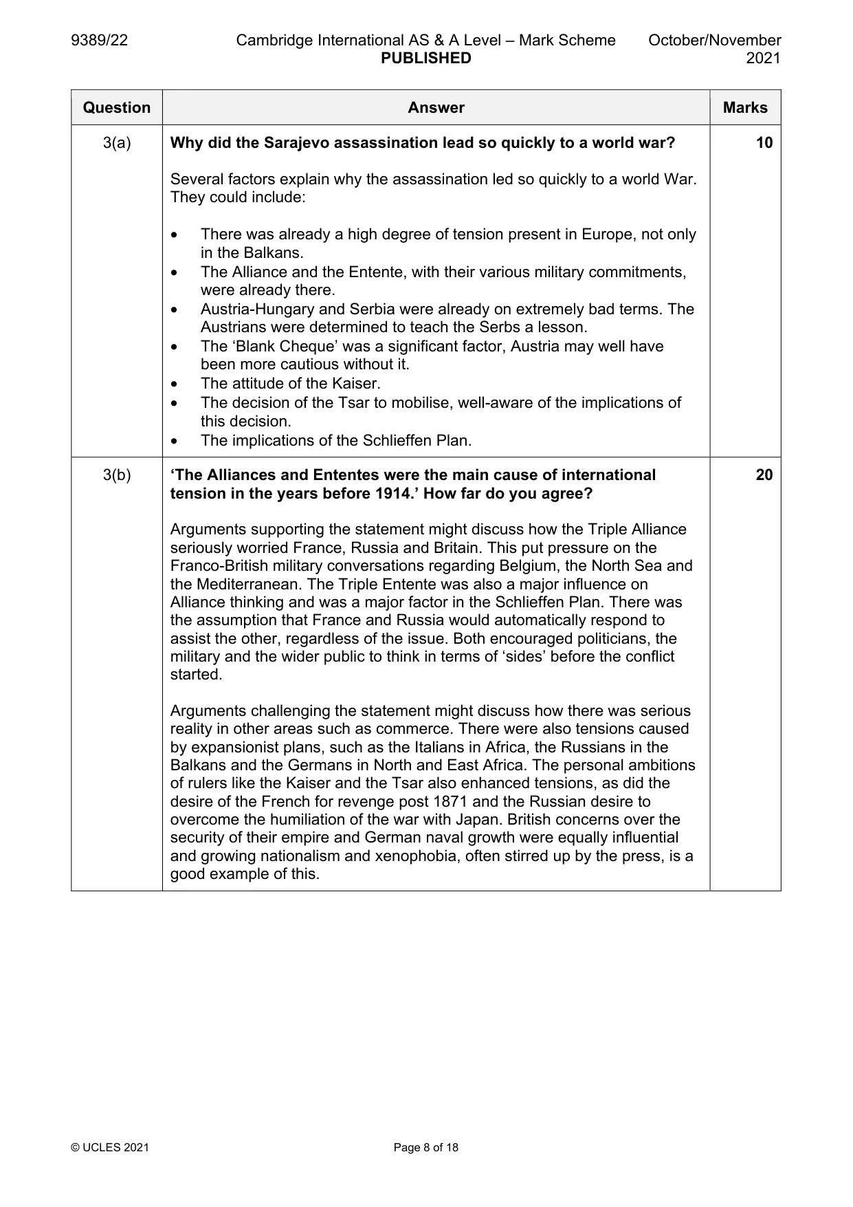 Mark scheme, page 8 of 18