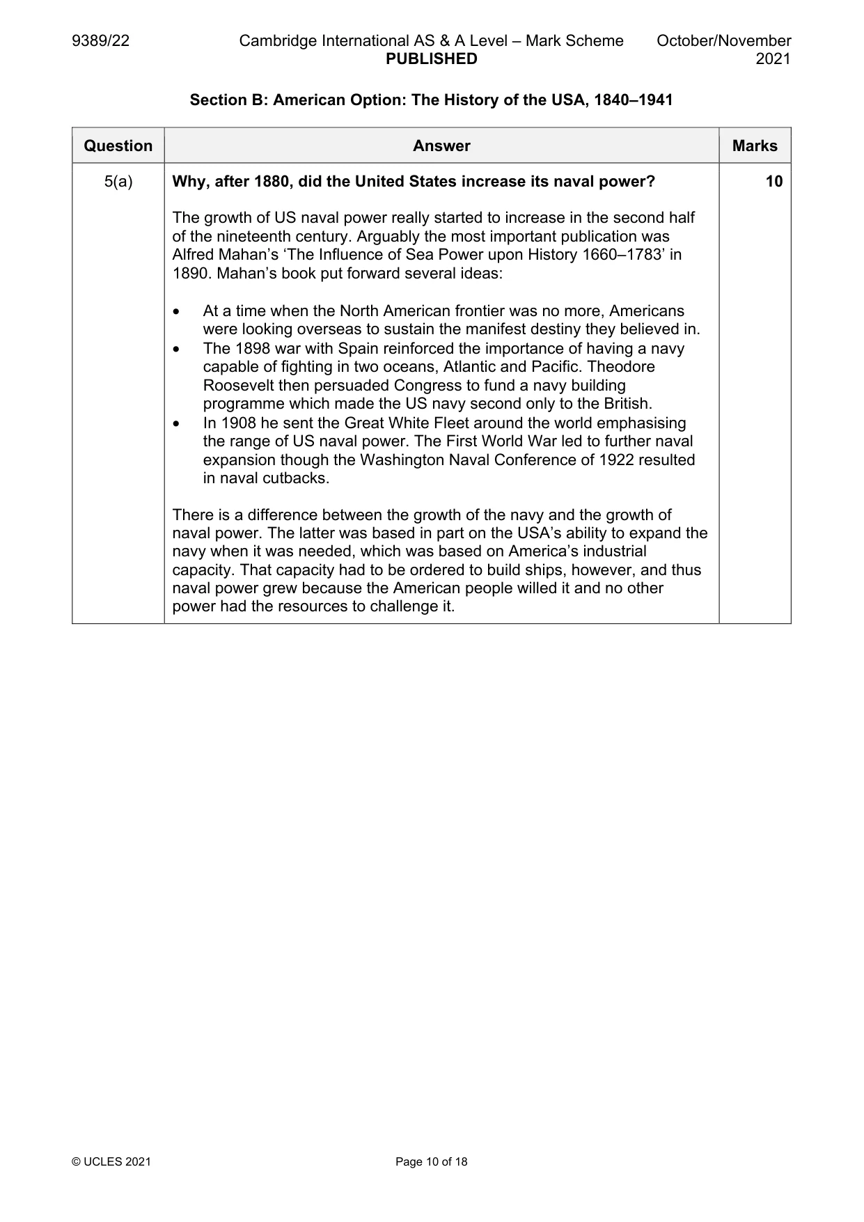 Mark scheme, page 10 of 18