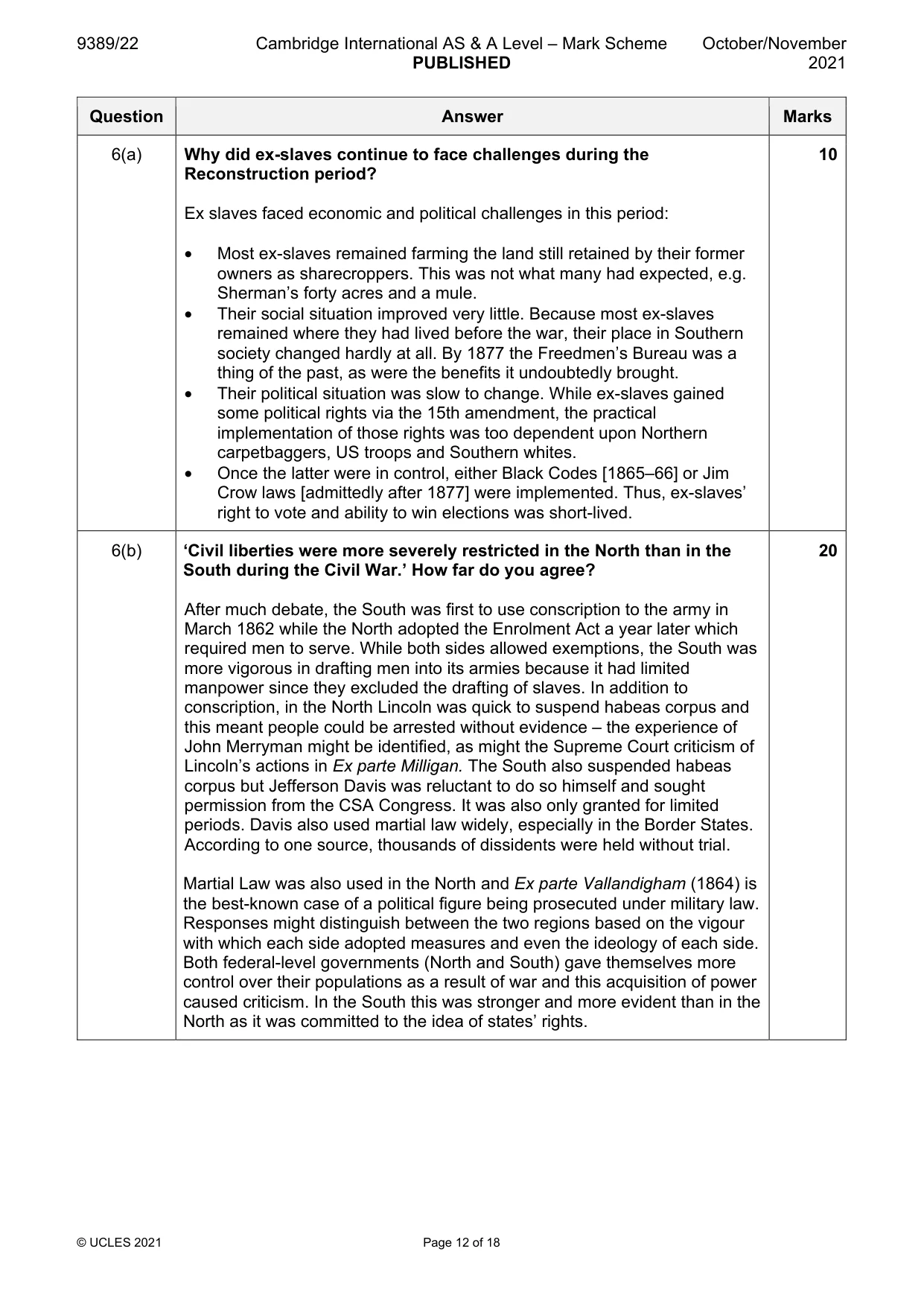 Mark scheme, page 12 of 18