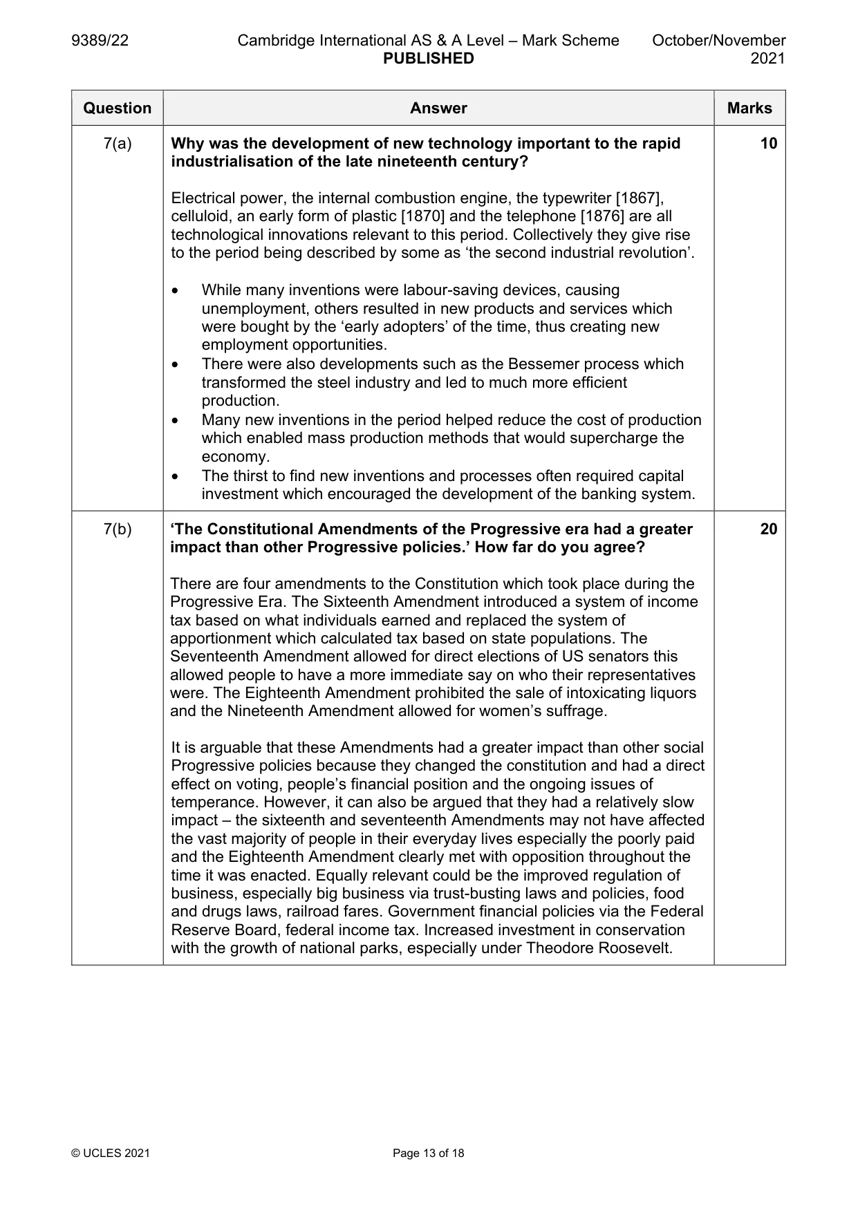 Mark scheme, page 13 of 18