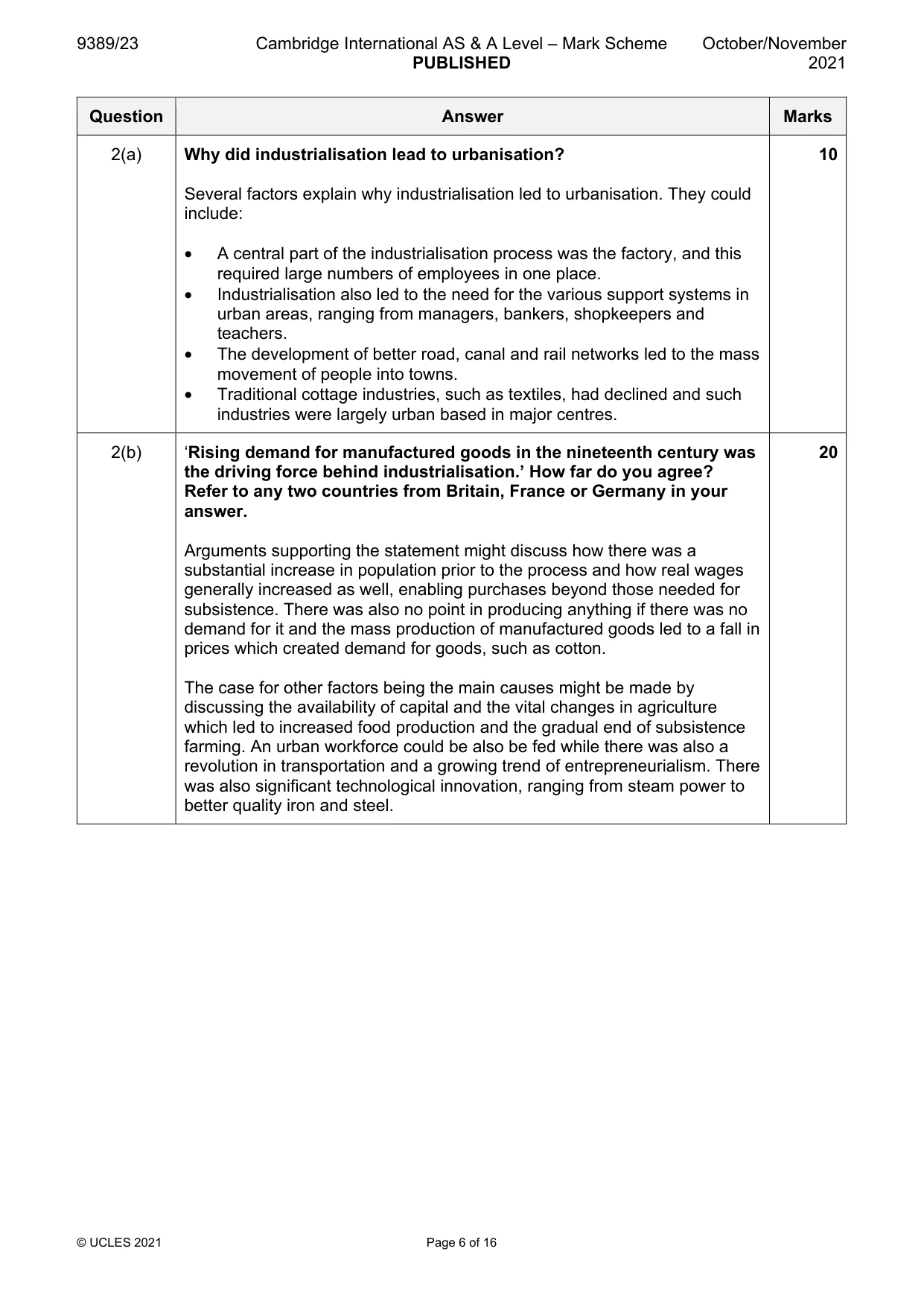 Mark scheme, page 6 of 16