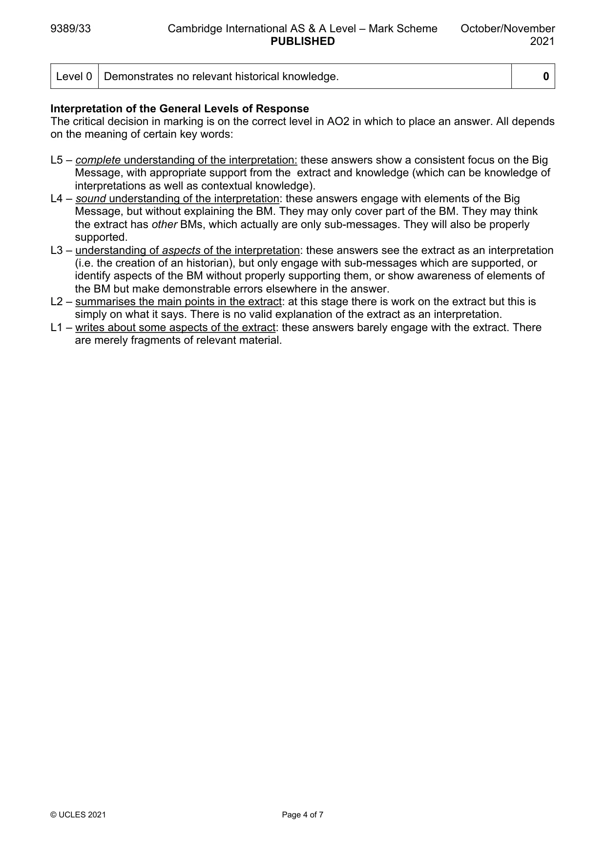 Mark scheme, page 4 of 7