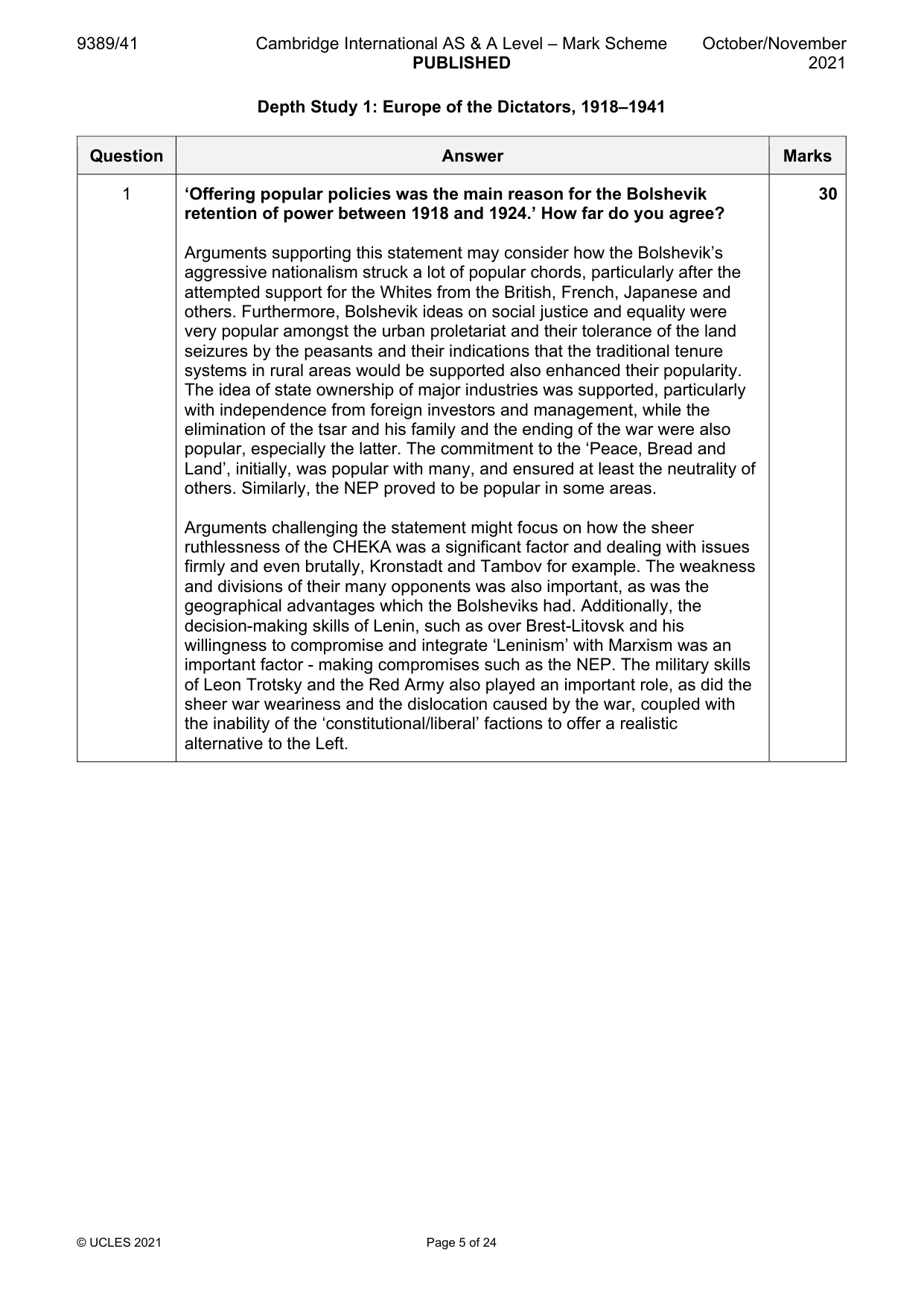 Mark scheme, page 5 of 24