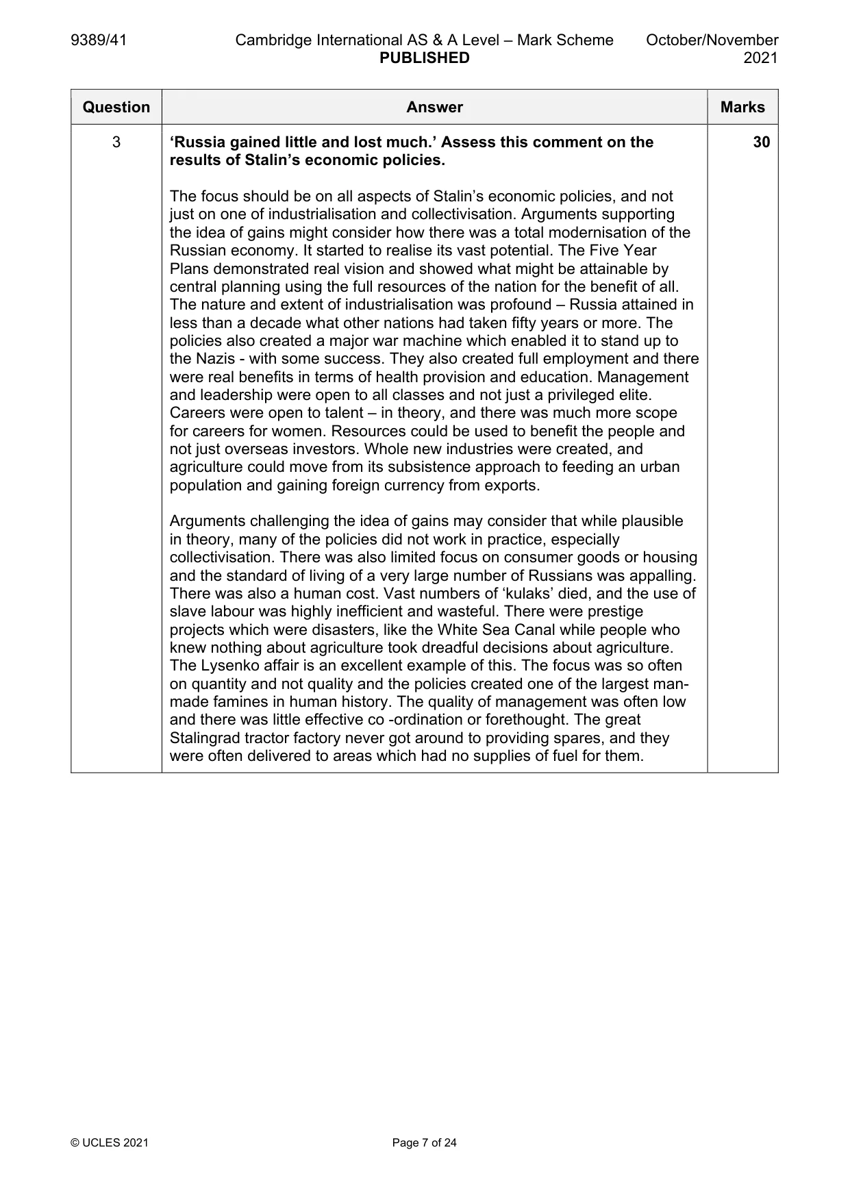 Mark scheme, page 7 of 24