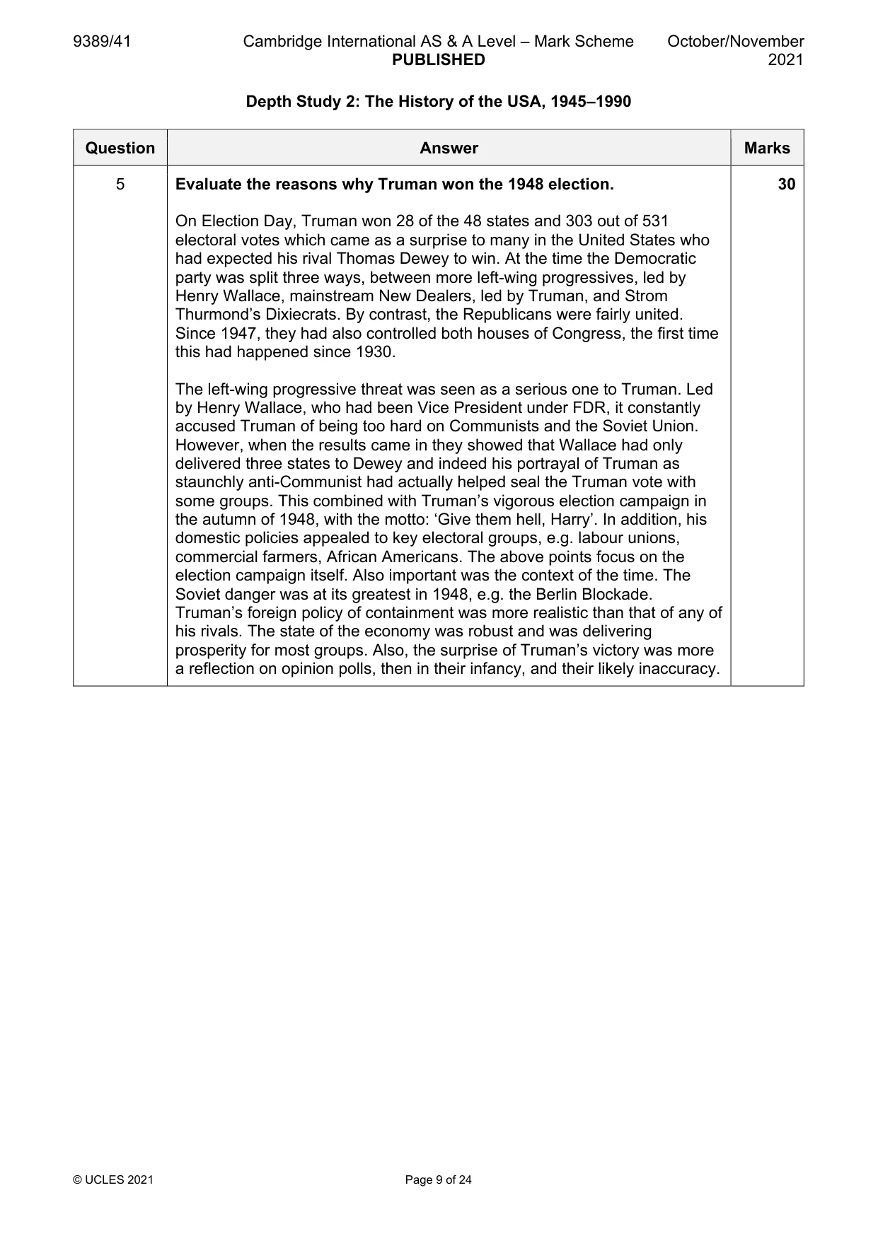 Mark scheme, page 9 of 24