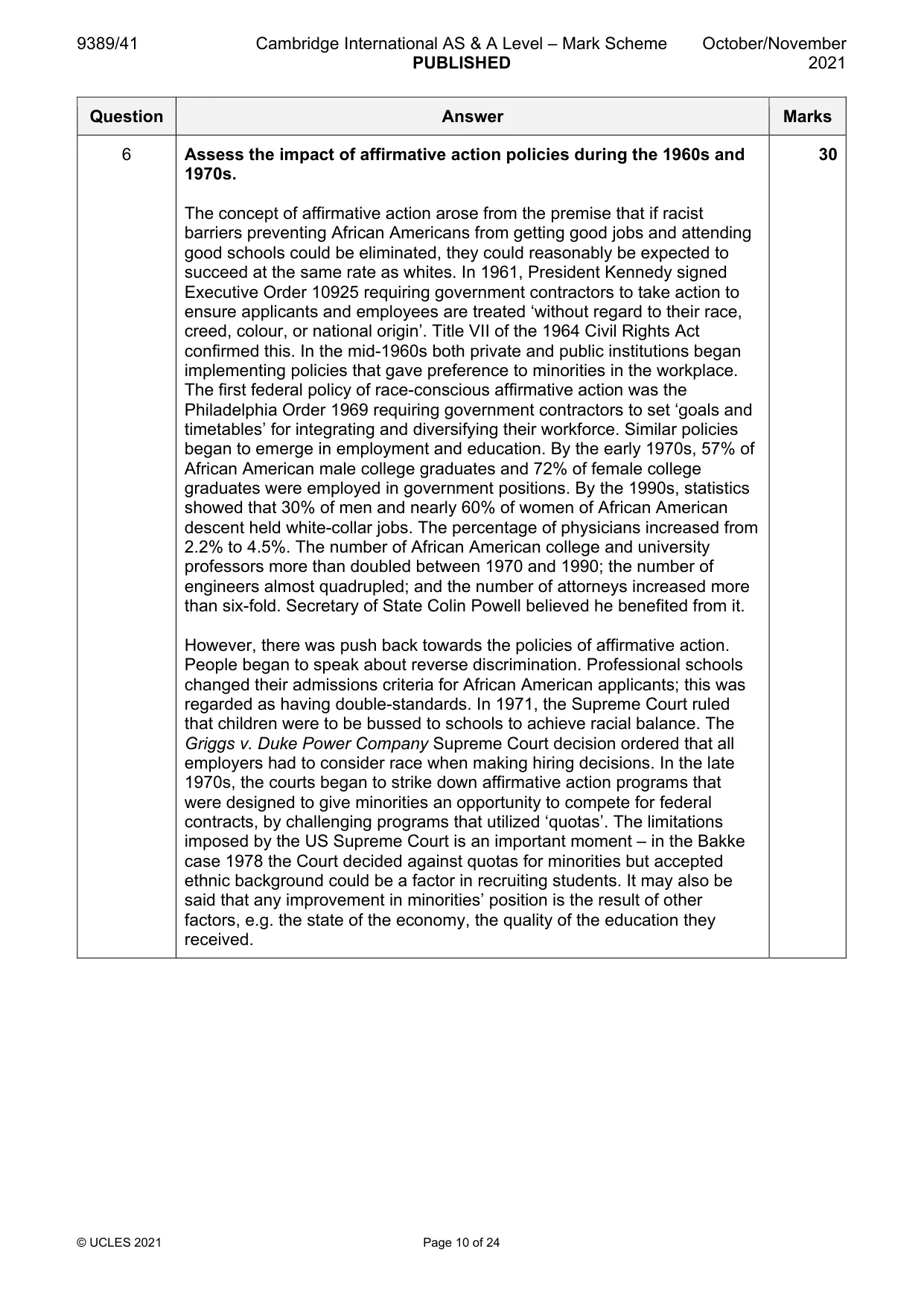 Mark scheme, page 10 of 24