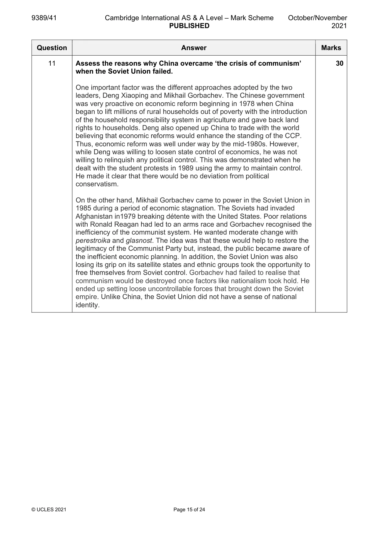 Mark scheme, page 15 of 24