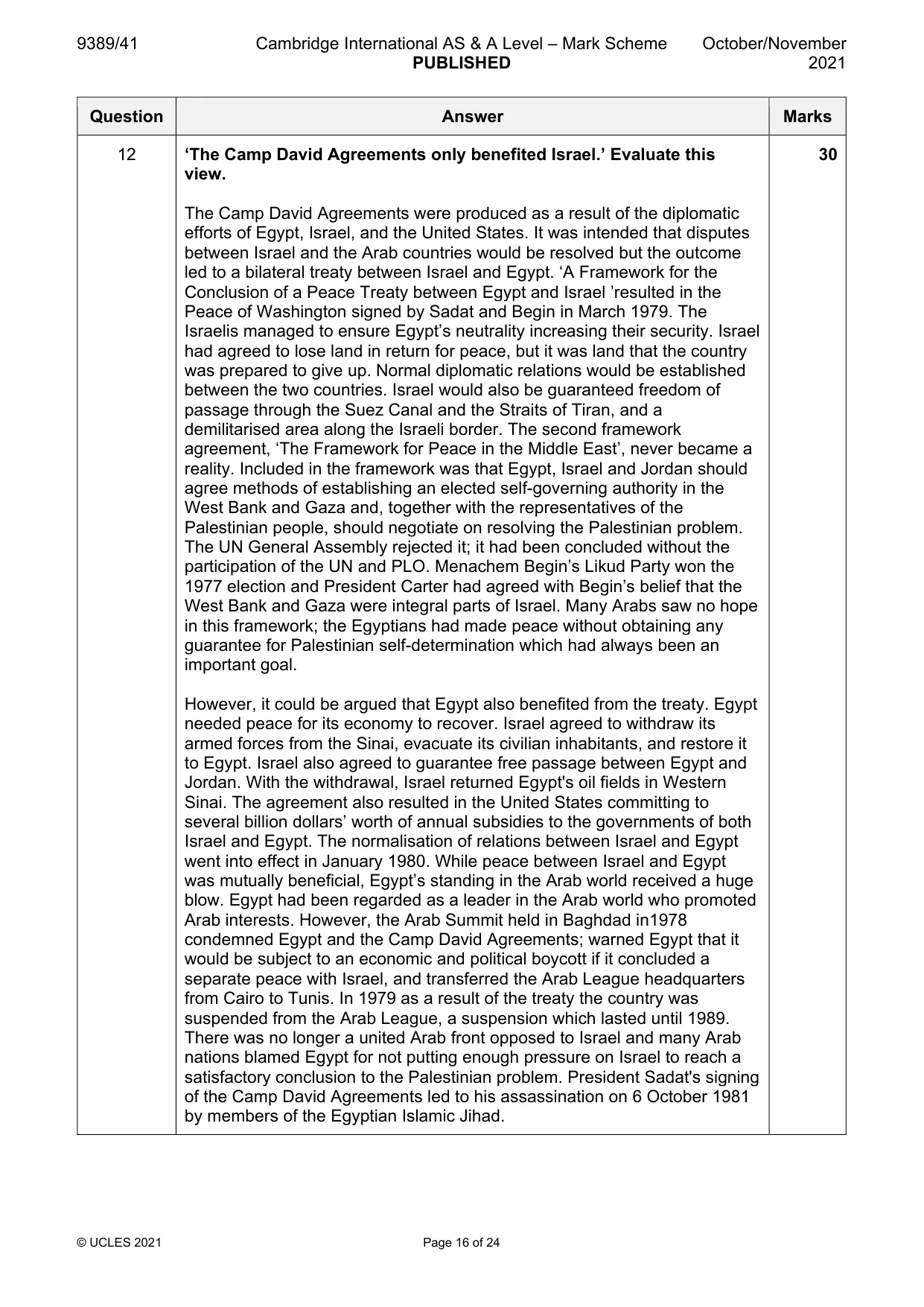 Mark scheme, page 16 of 24