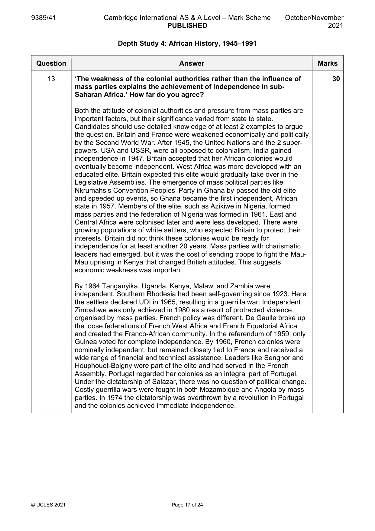 Mark scheme, page 17 of 24