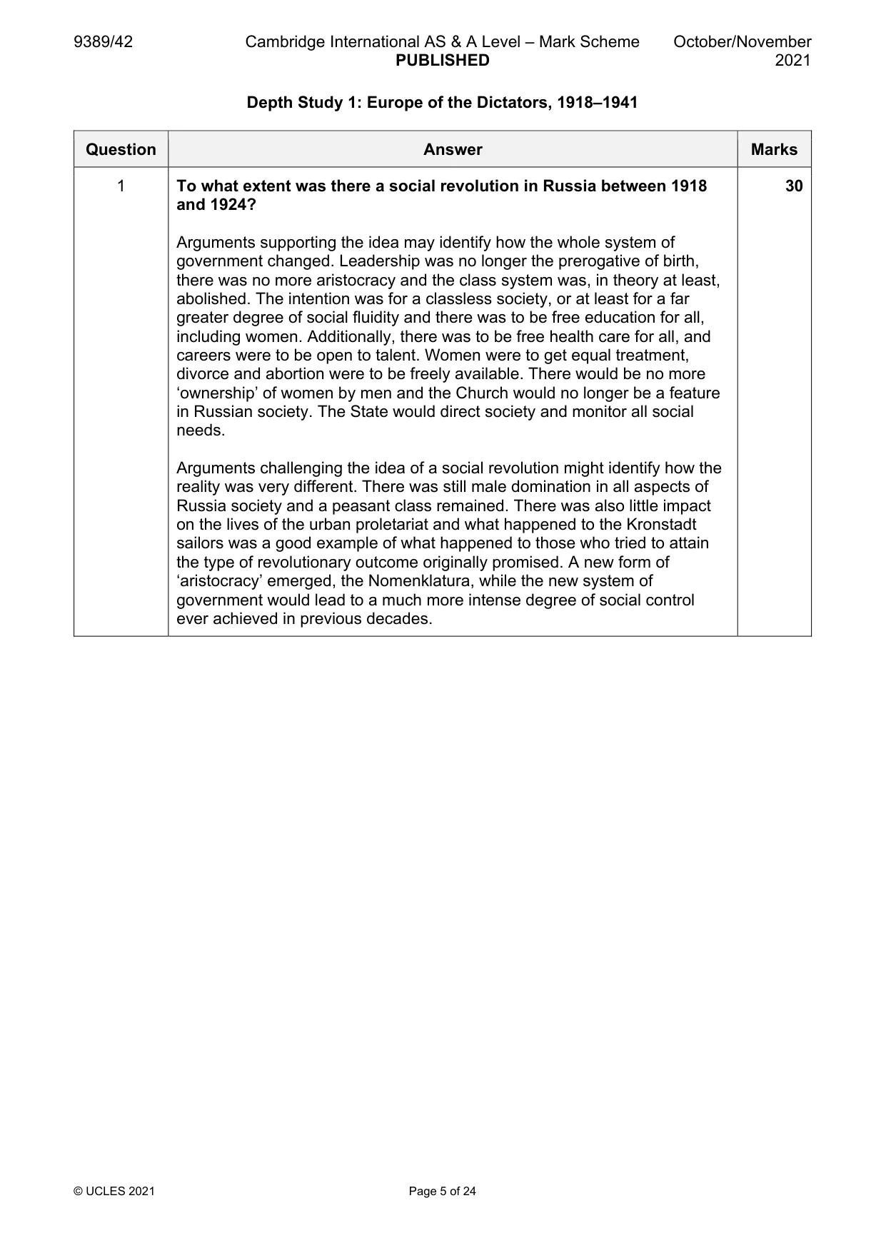 Mark scheme, page 5 of 24