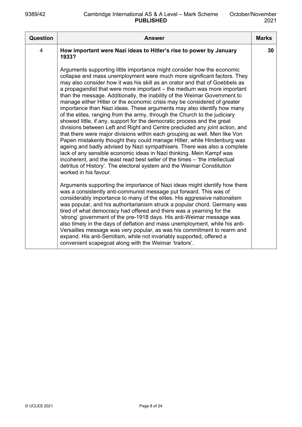 Mark scheme, page 8 of 24
