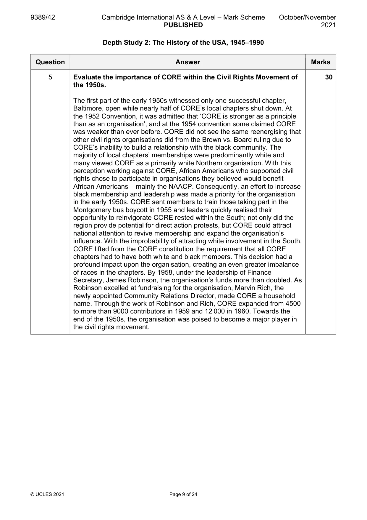 Mark scheme, page 9 of 24