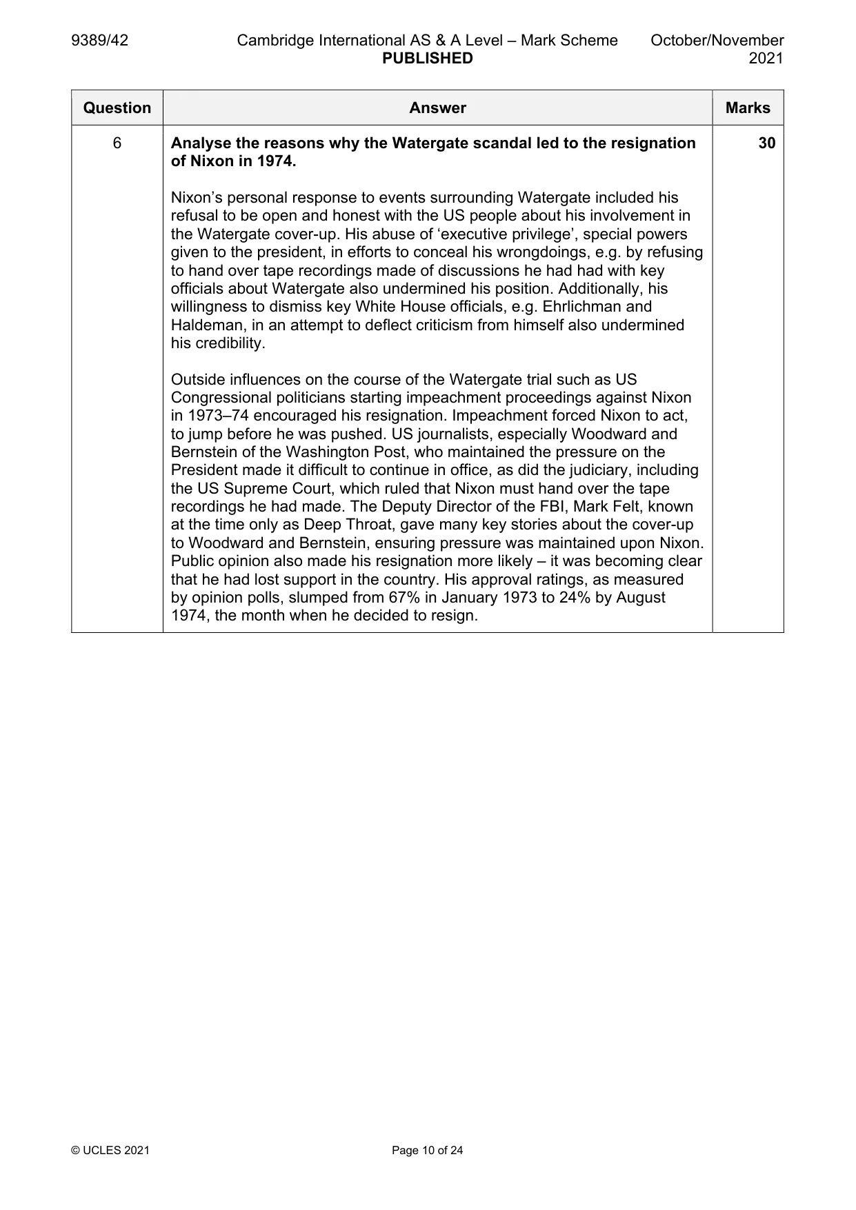 Mark scheme, page 10 of 24
