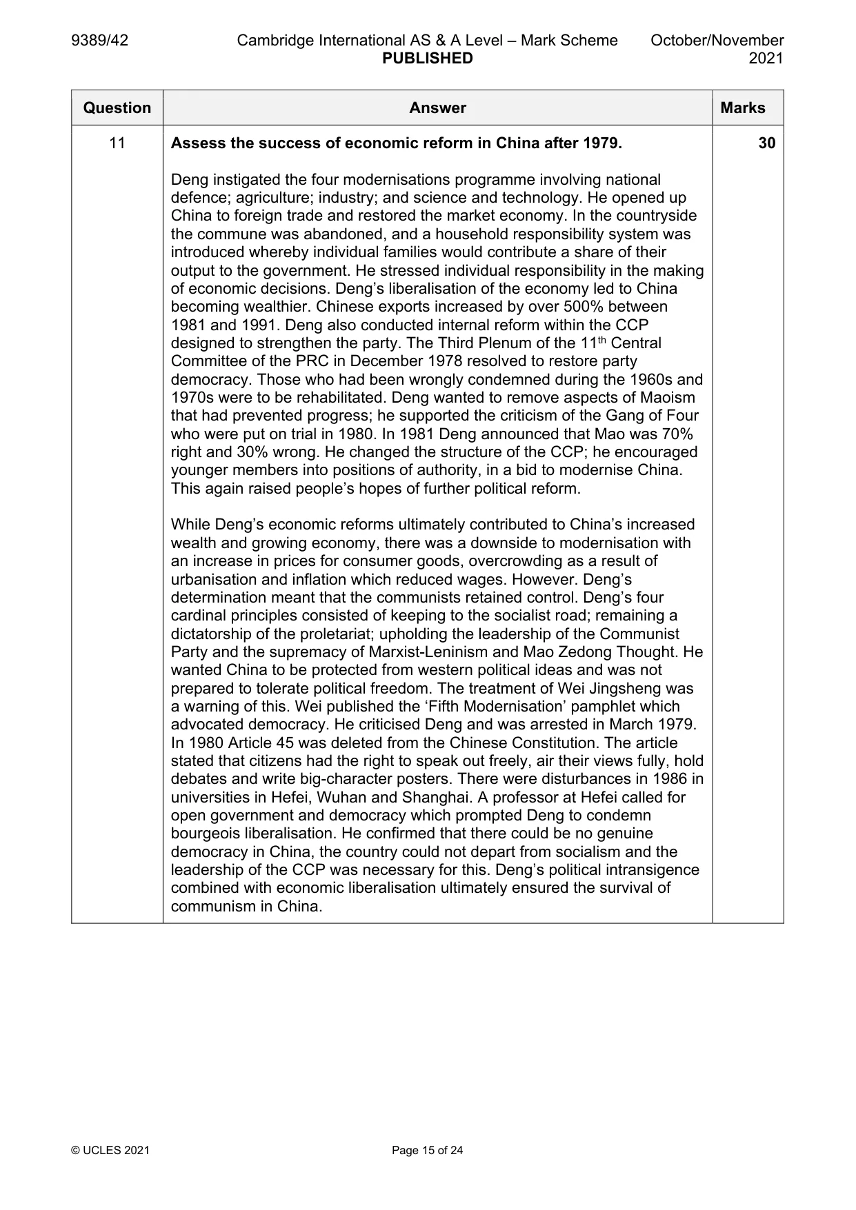 Mark scheme, page 15 of 24
