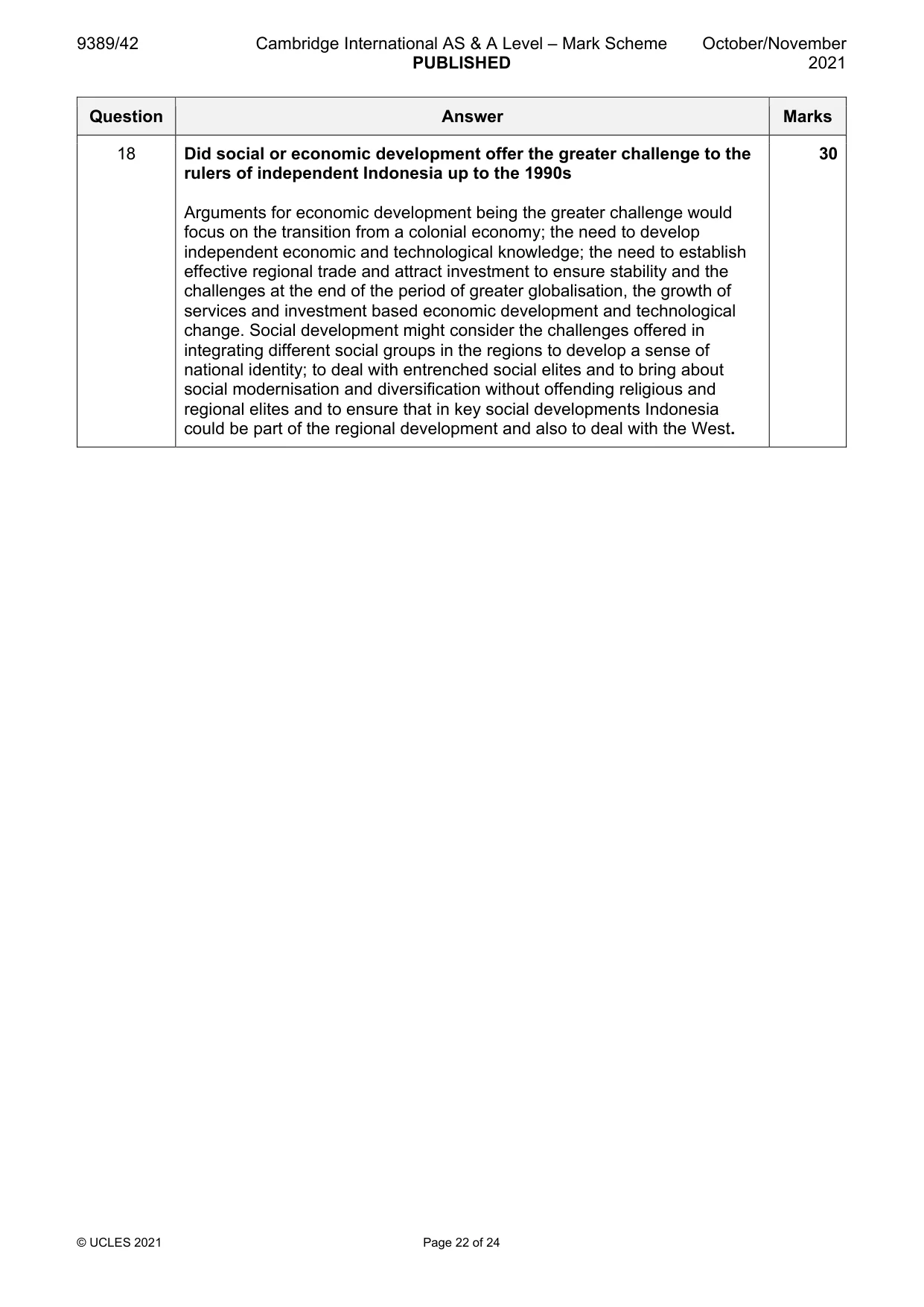 Mark scheme, page 22 of 24