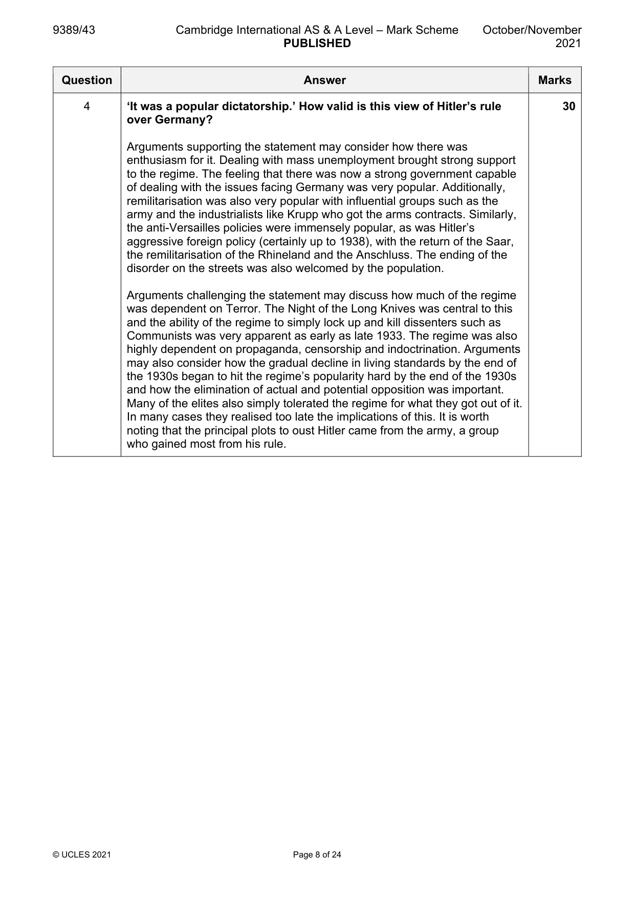 Mark scheme, page 8 of 24