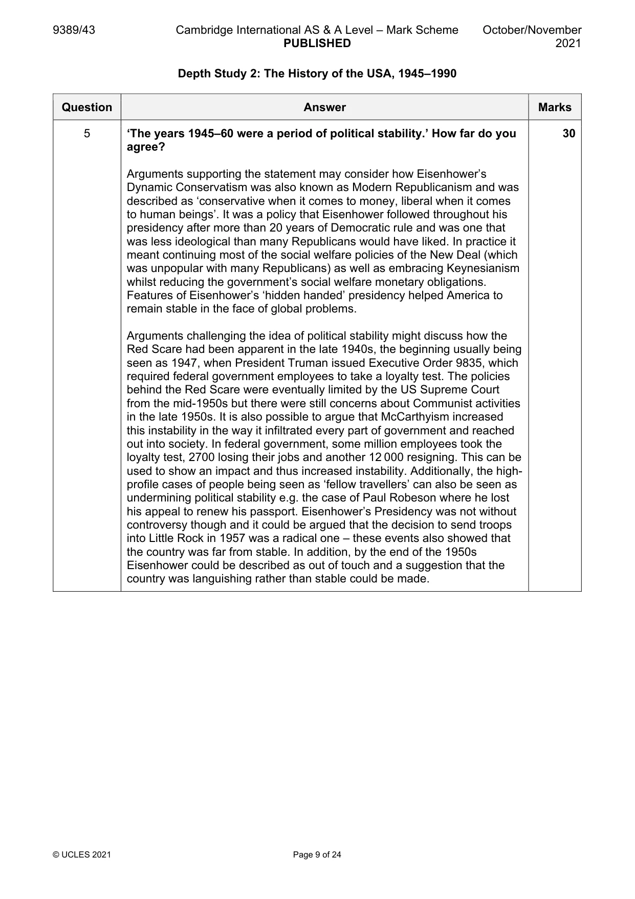 Mark scheme, page 9 of 24
